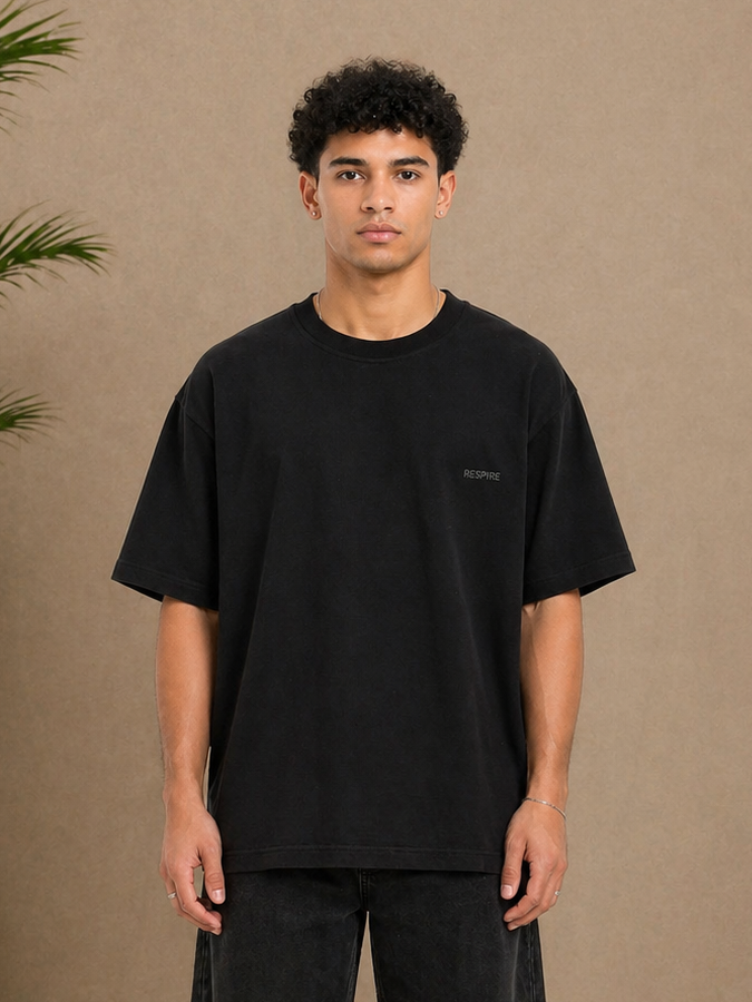 T-shirt oversize RESPIRE noir