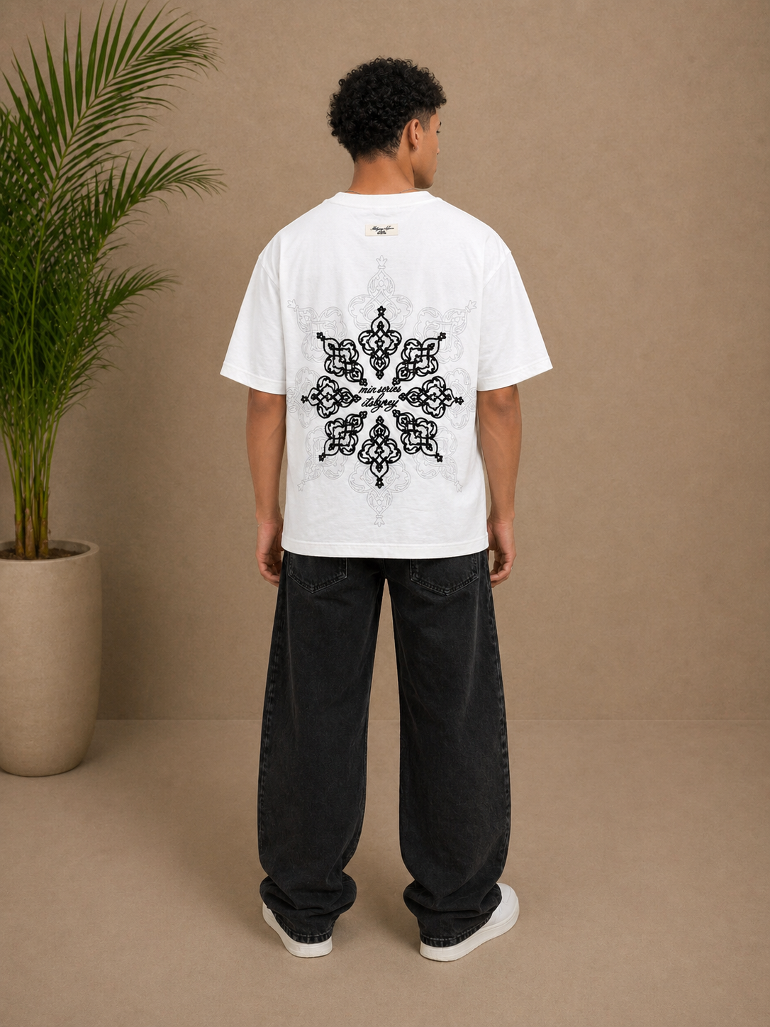 T-shirt oversize Respire brodé blanc
