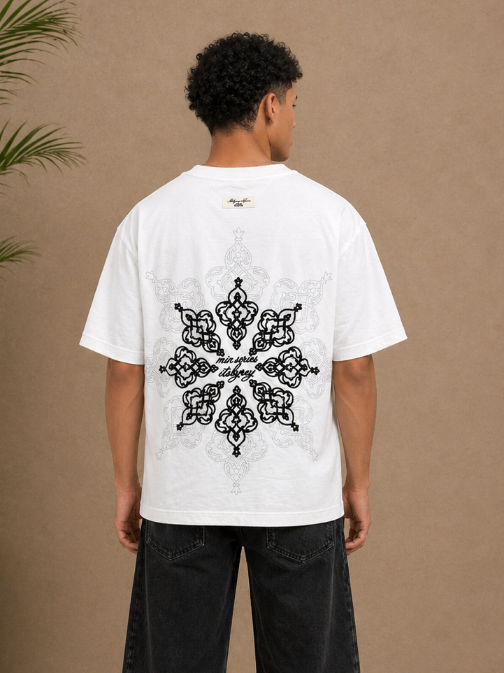 T-shirt oversize Respire brodé blanc