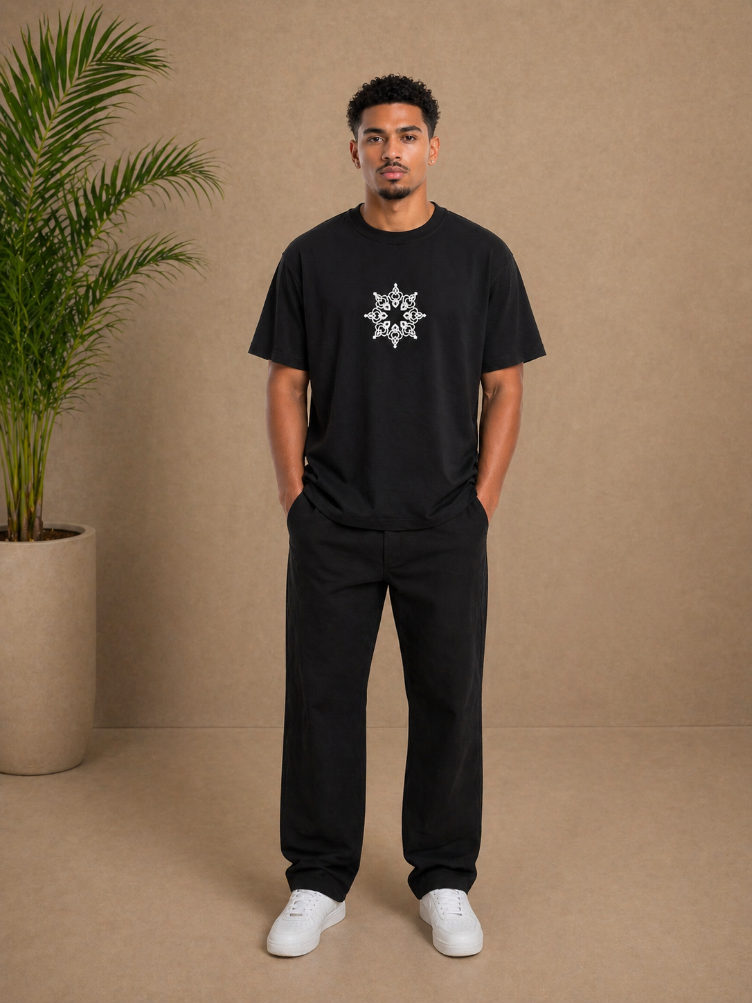 T-shirt oversize Respire brodé noir