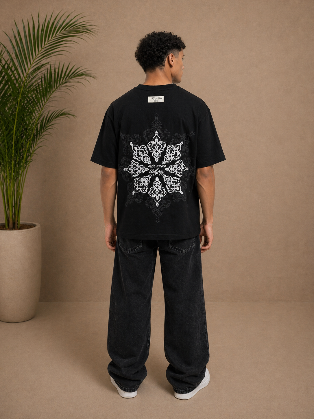 T-shirt oversize Respire brodé noir