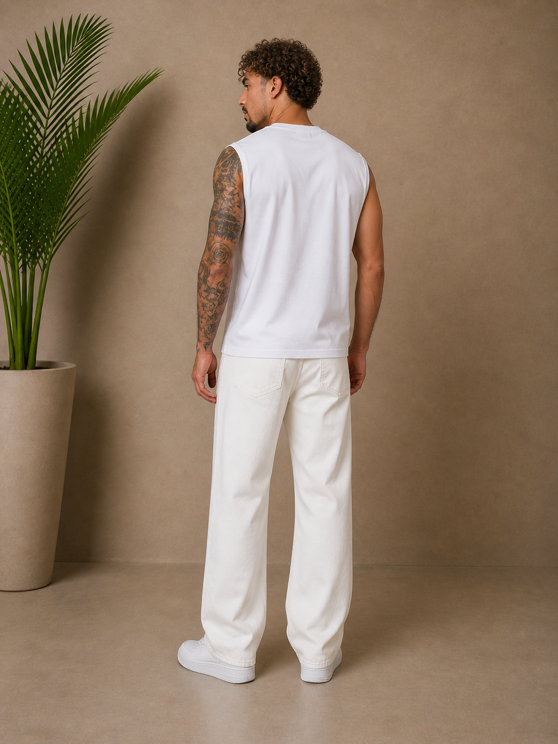 Jean large blanc