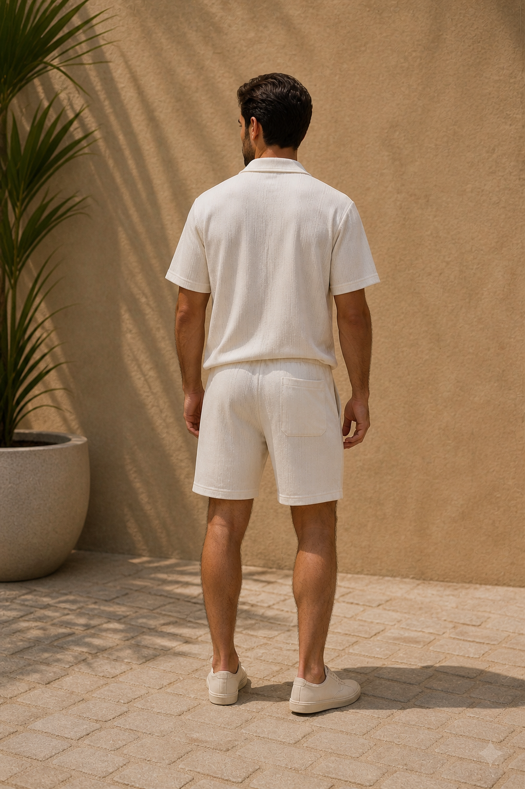Ensemble short chemise blanc