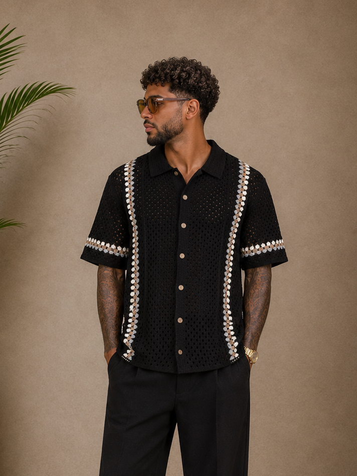 Chemise crochet noir shabby