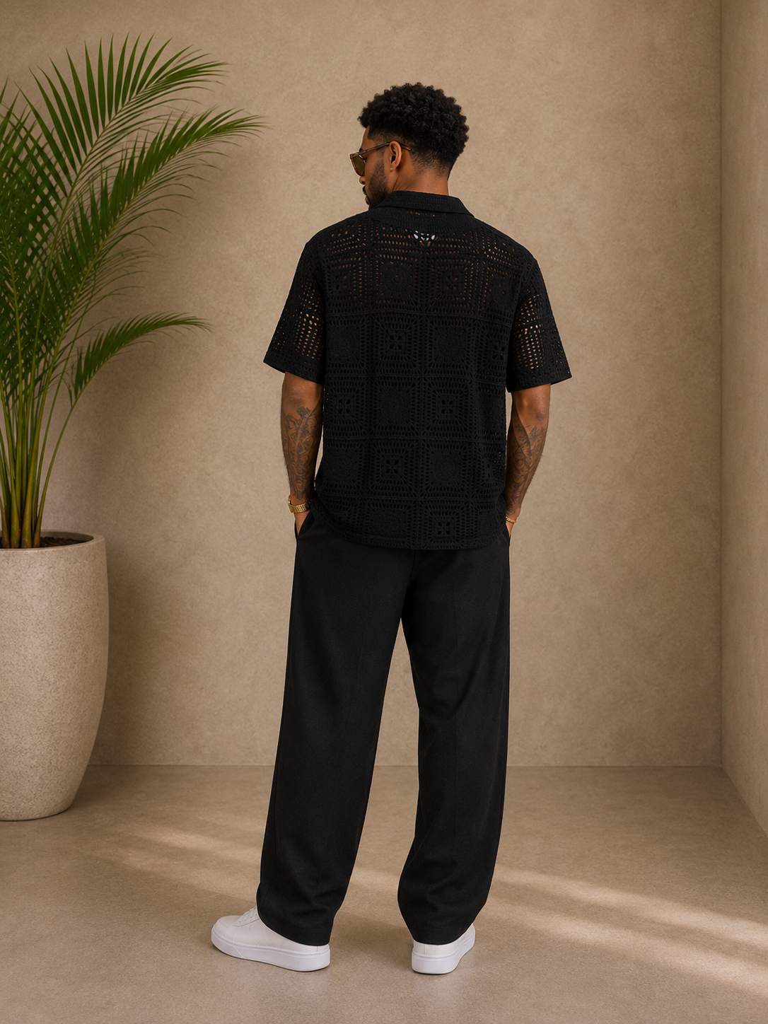 Chemise maille noir