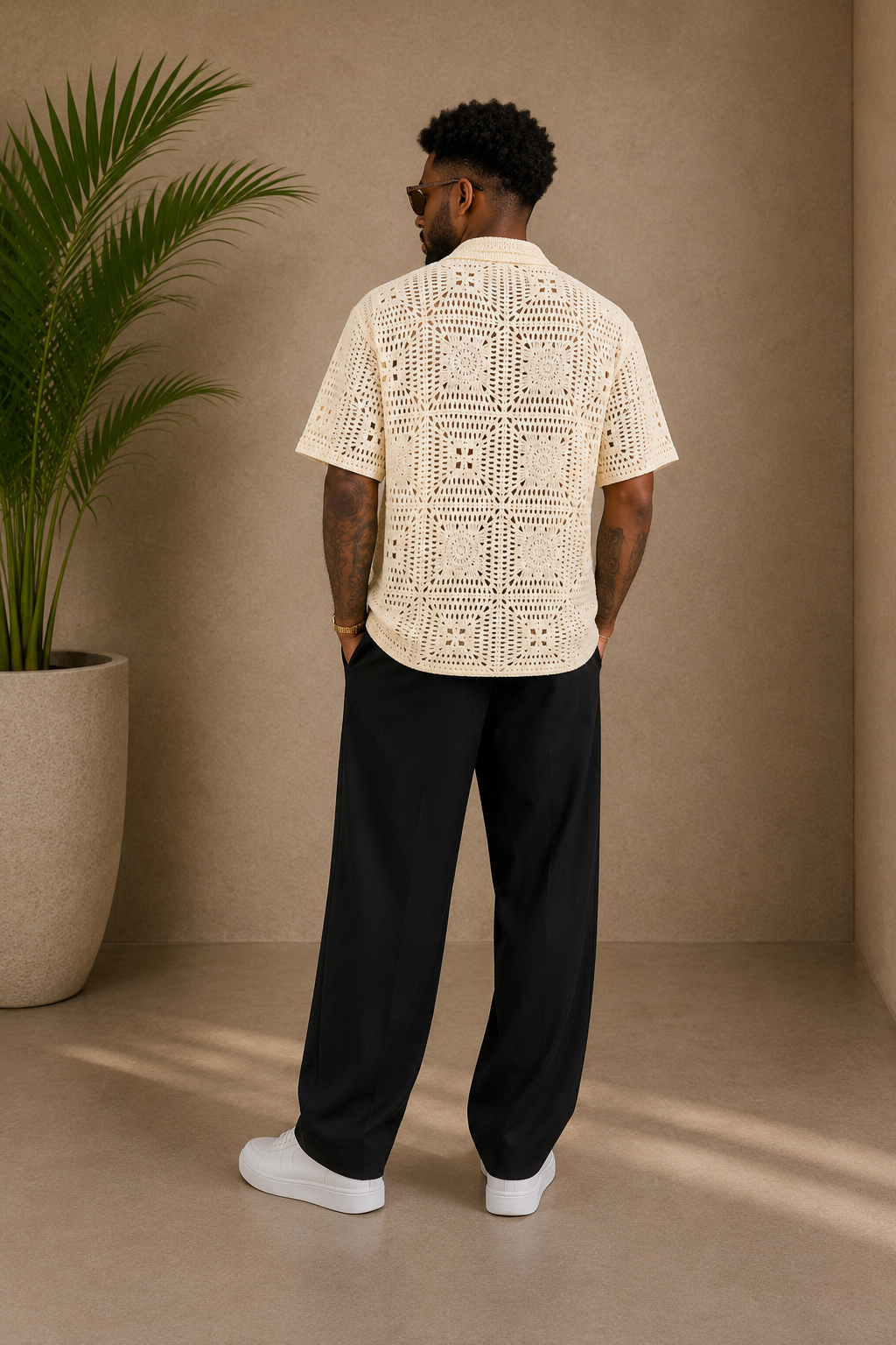 Chemise maille crème