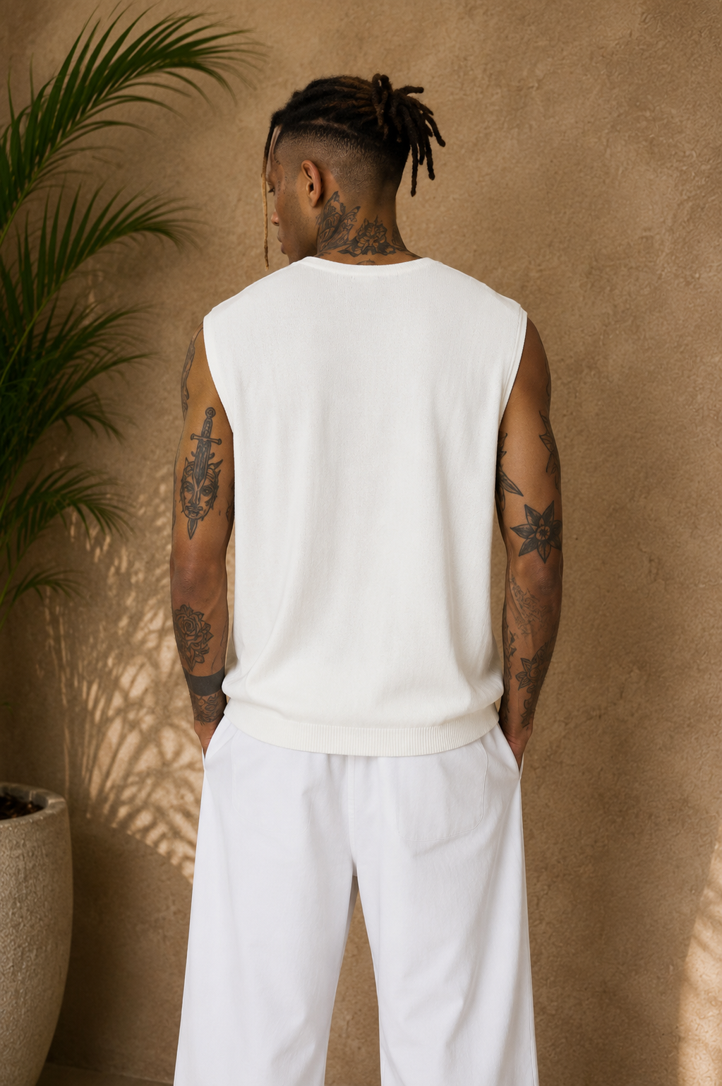 Débardeur maille blanc
