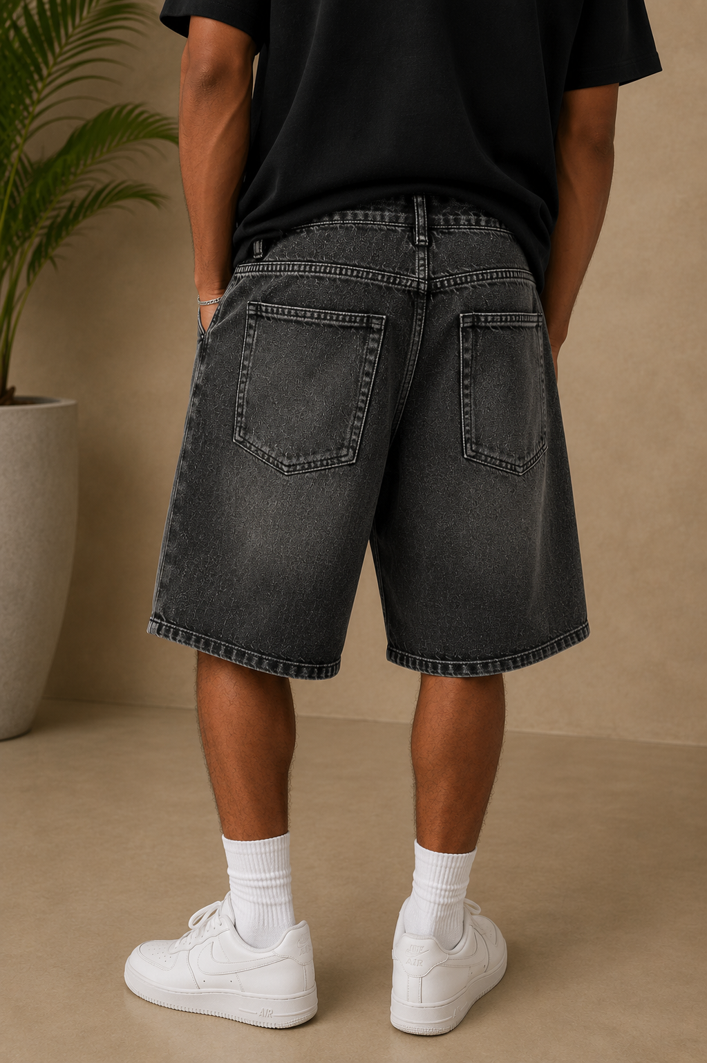 Short bermuda jean gris