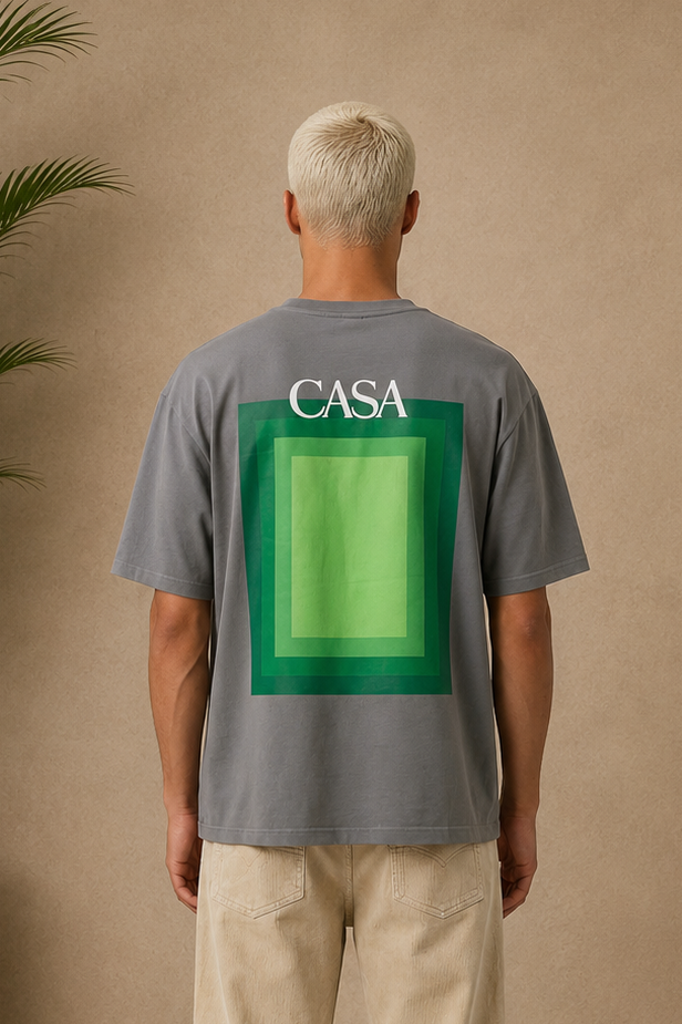 T-Shirt Casa gris / vert