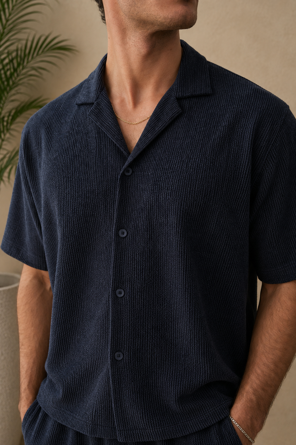 Chemise texturé bleu