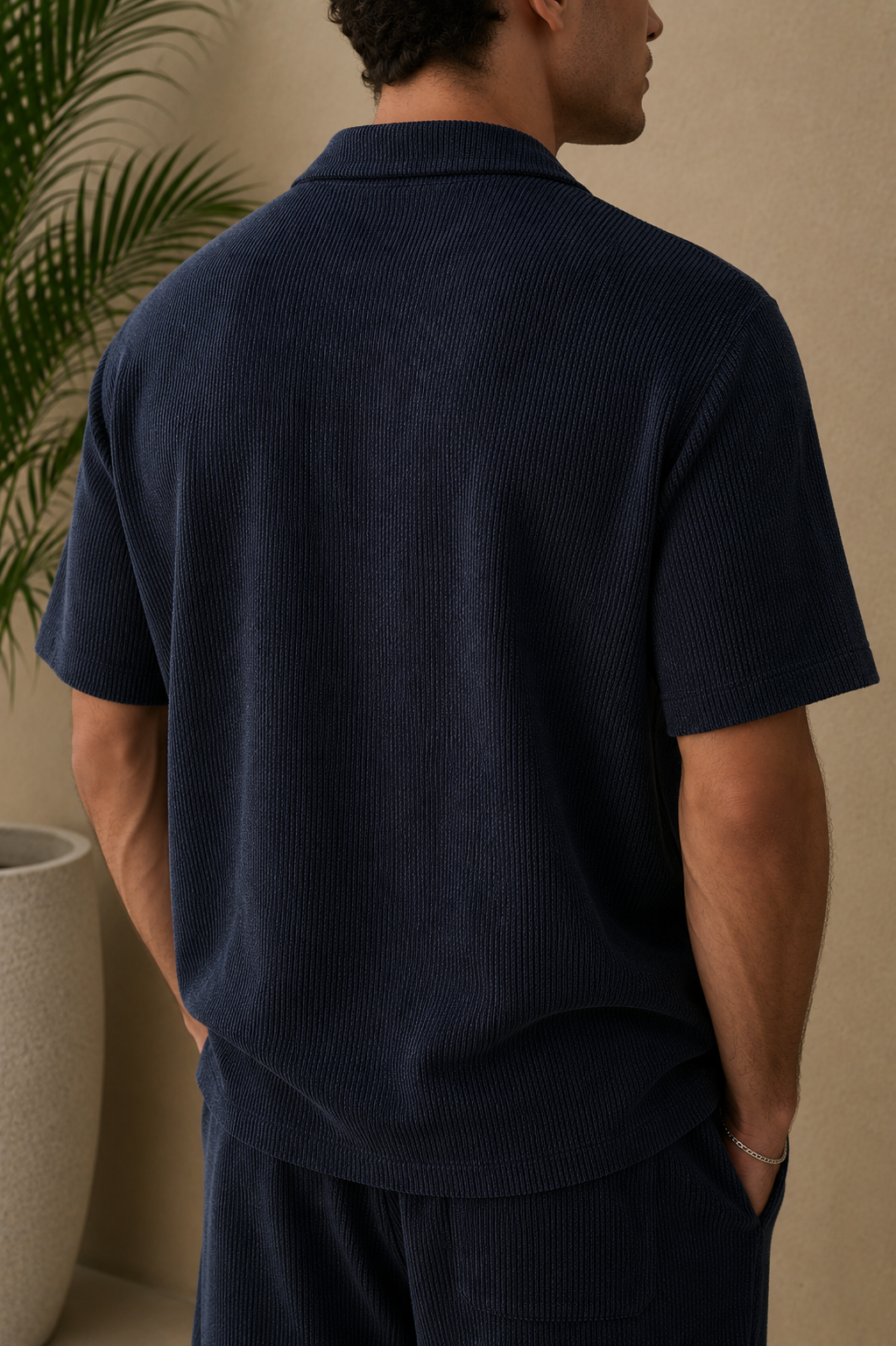 Chemise texturé bleu