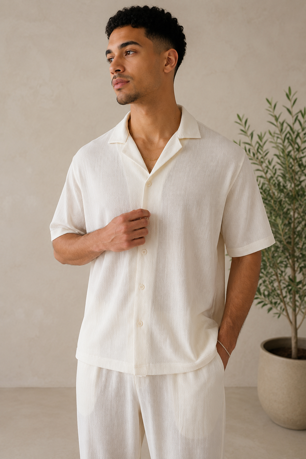 Chemise texturé blanche
