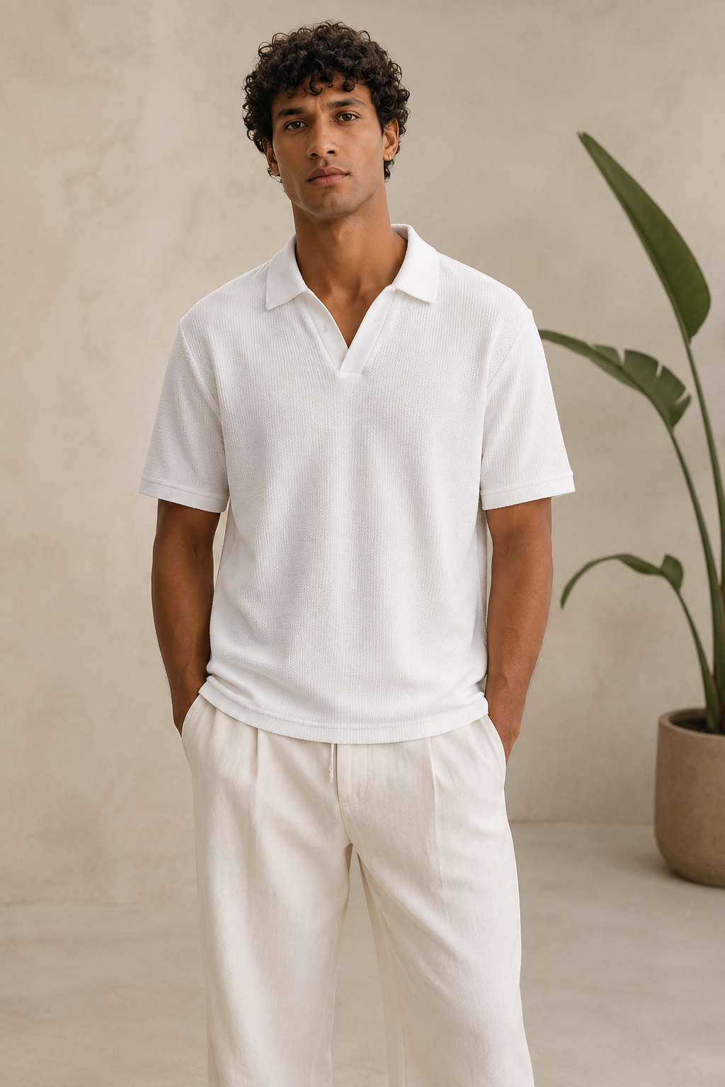 Polo maille blanc