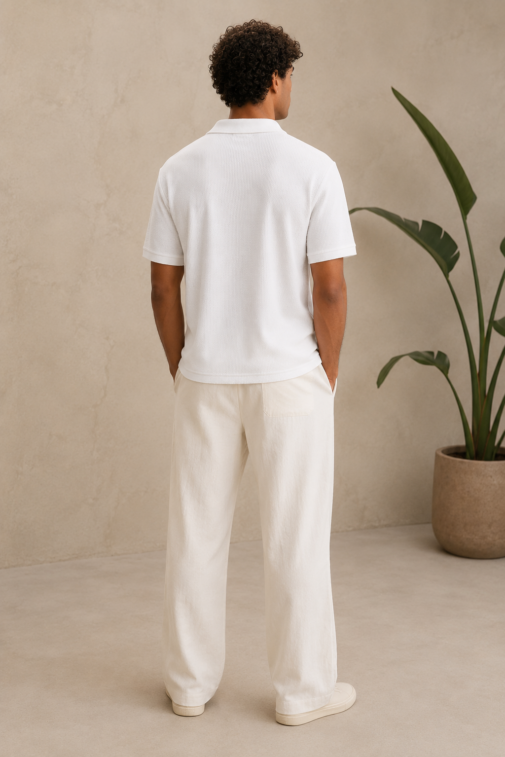 Polo maille blanc