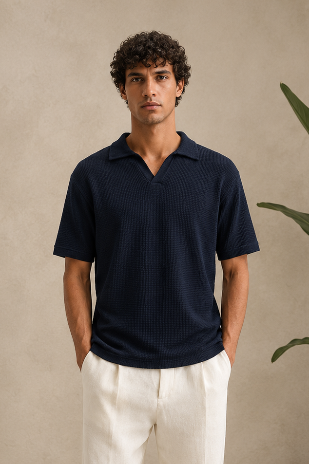 Polo maille noir