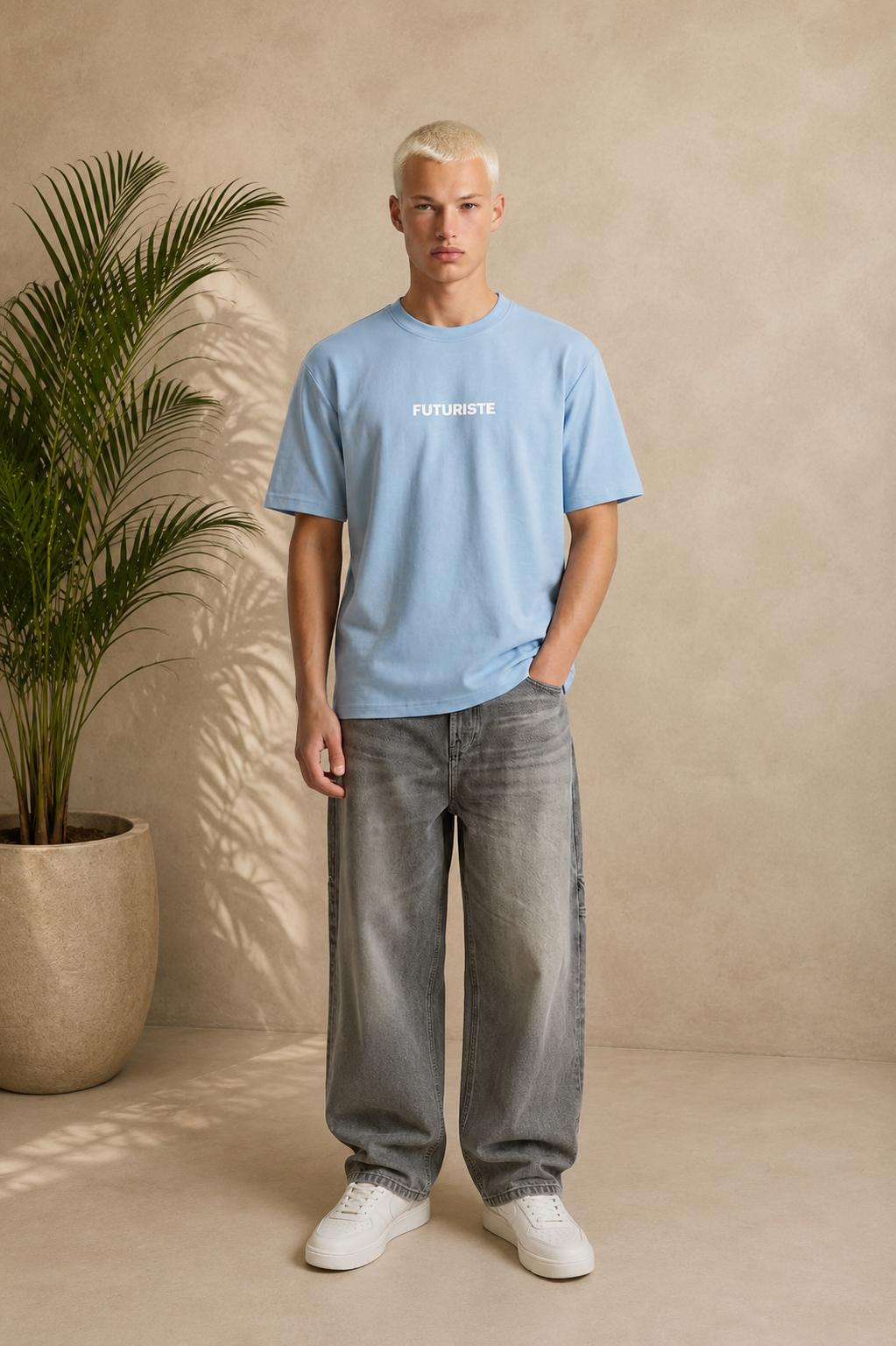 T-Shirt ART futuriste bleu