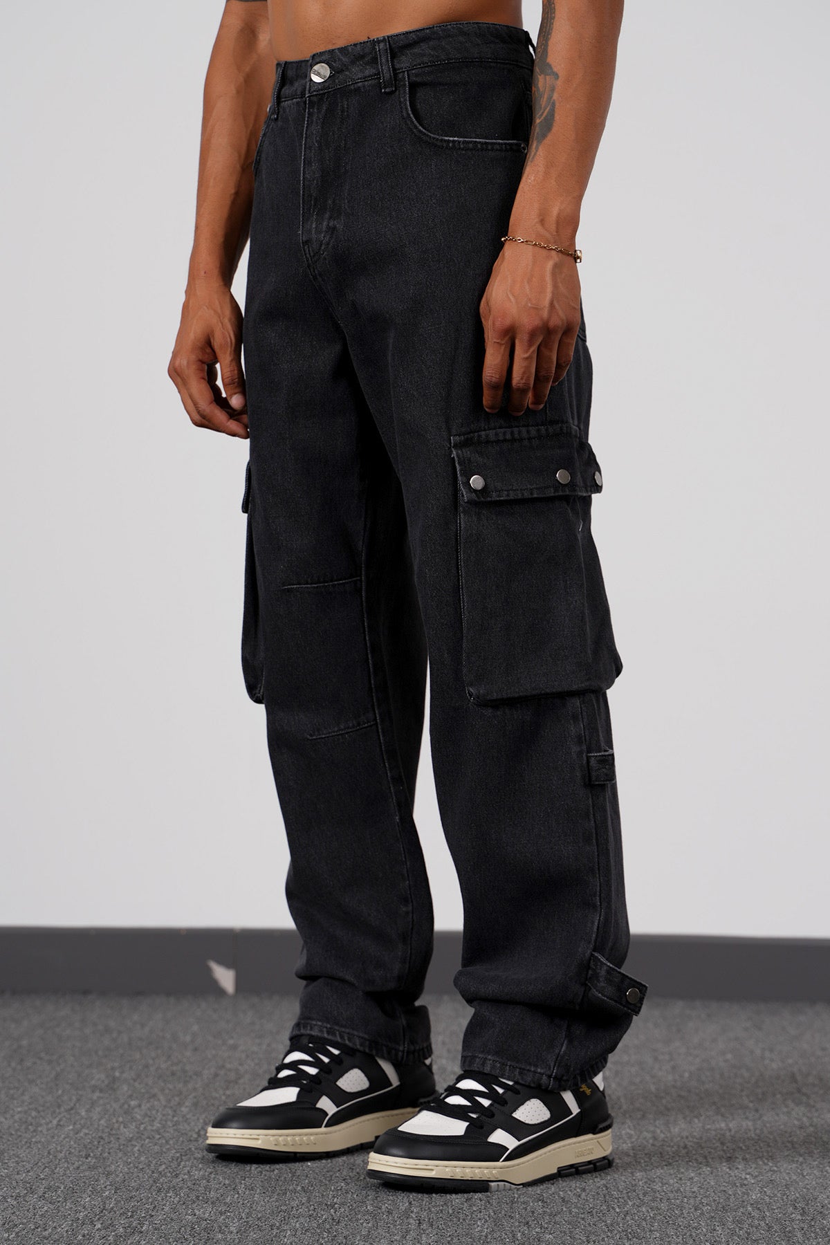 JEAN CARGO LARGE - GRIS SHINé