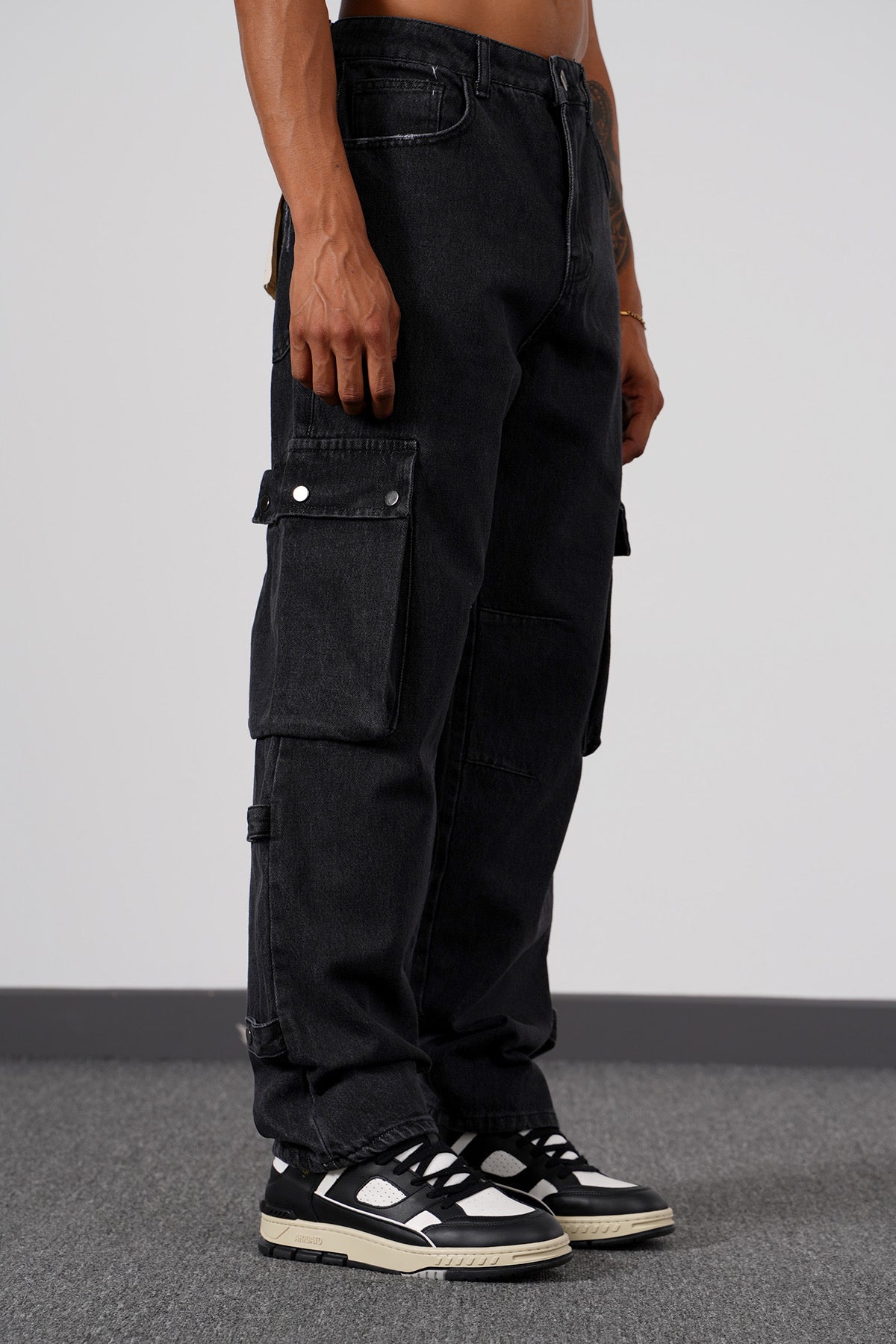 JEAN CARGO LARGE - GRIS SHINé