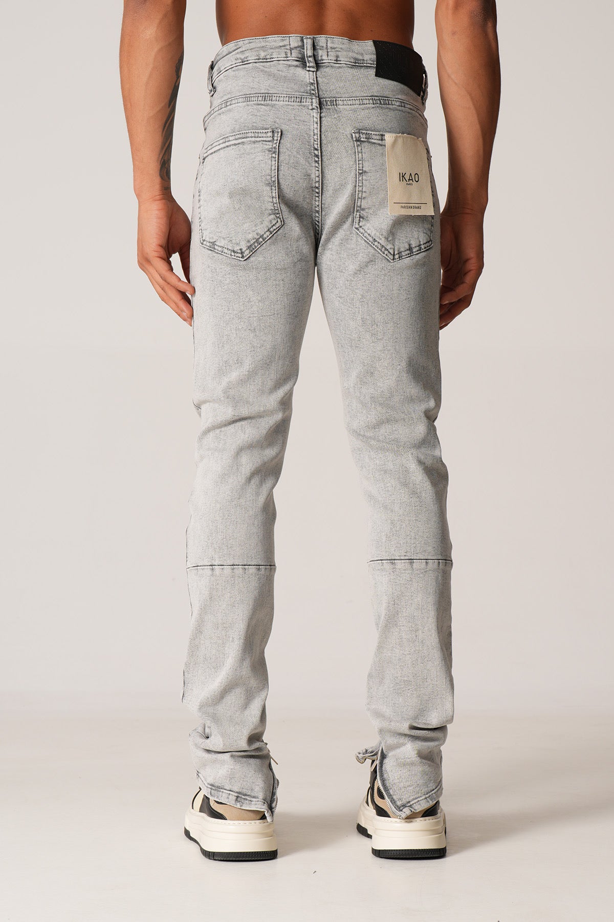 JEAN PEINTURE ZIP - GRIS