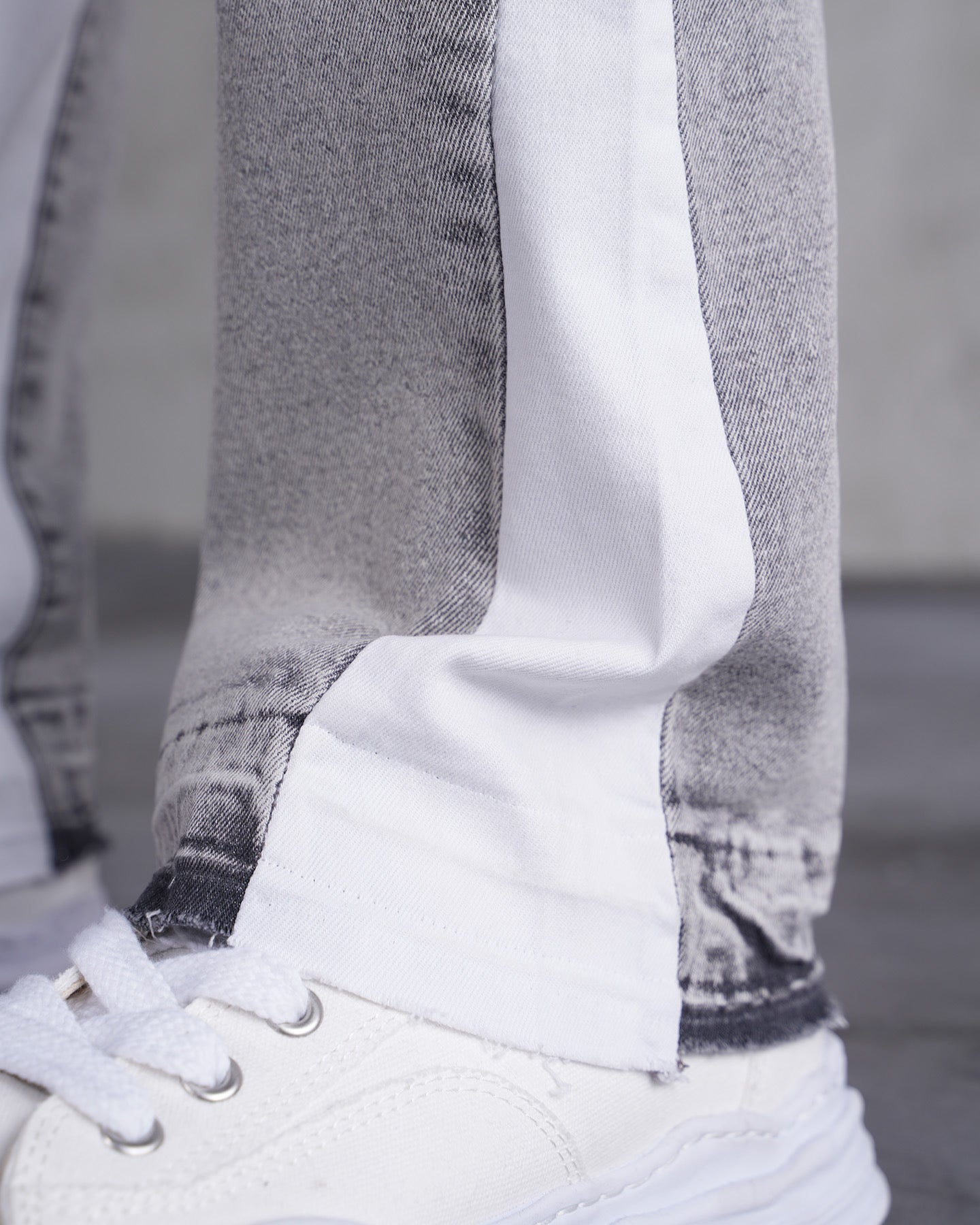 FLARE JEAN - GRIS bande blanche