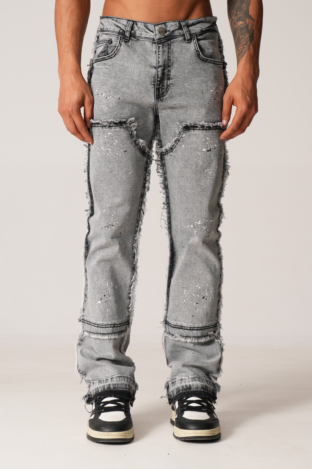 FLARE JEAN DESTROY- GRIS