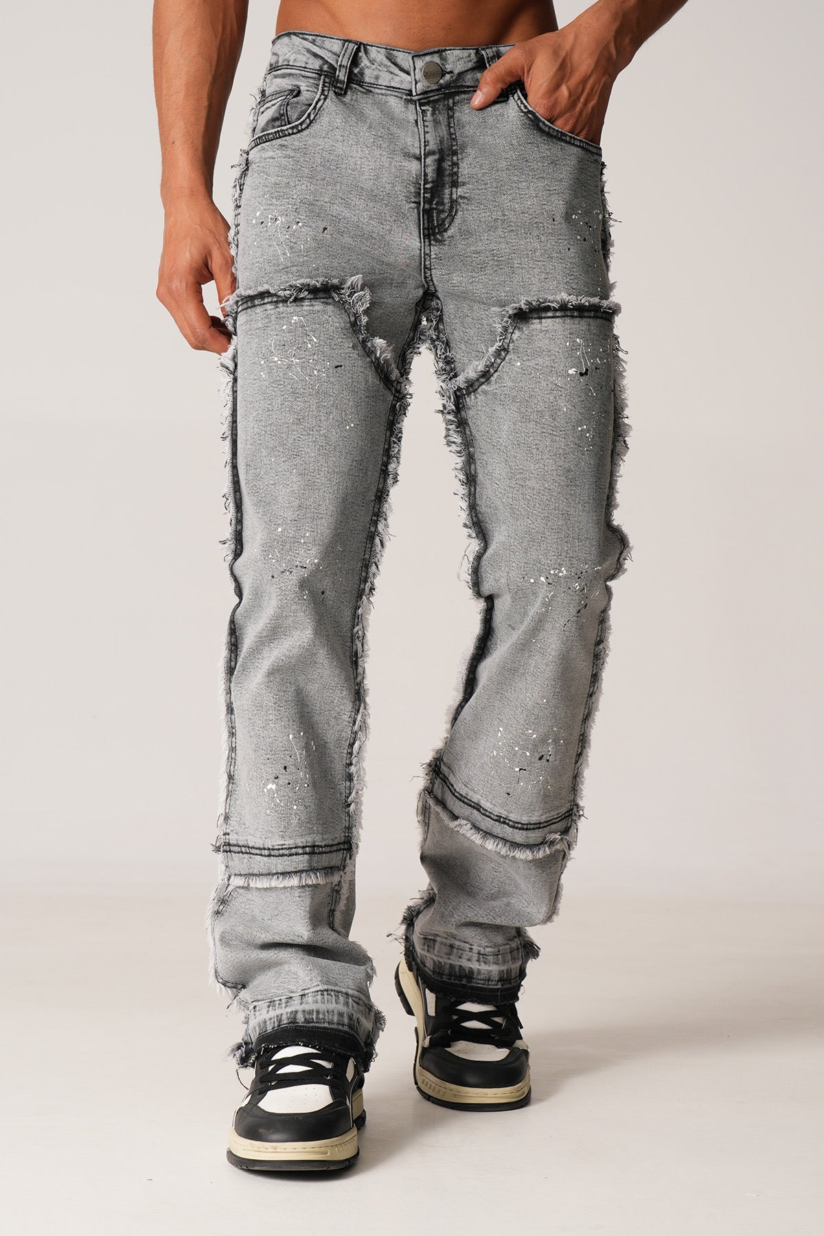 FLARE JEAN DESTROY- GRIS