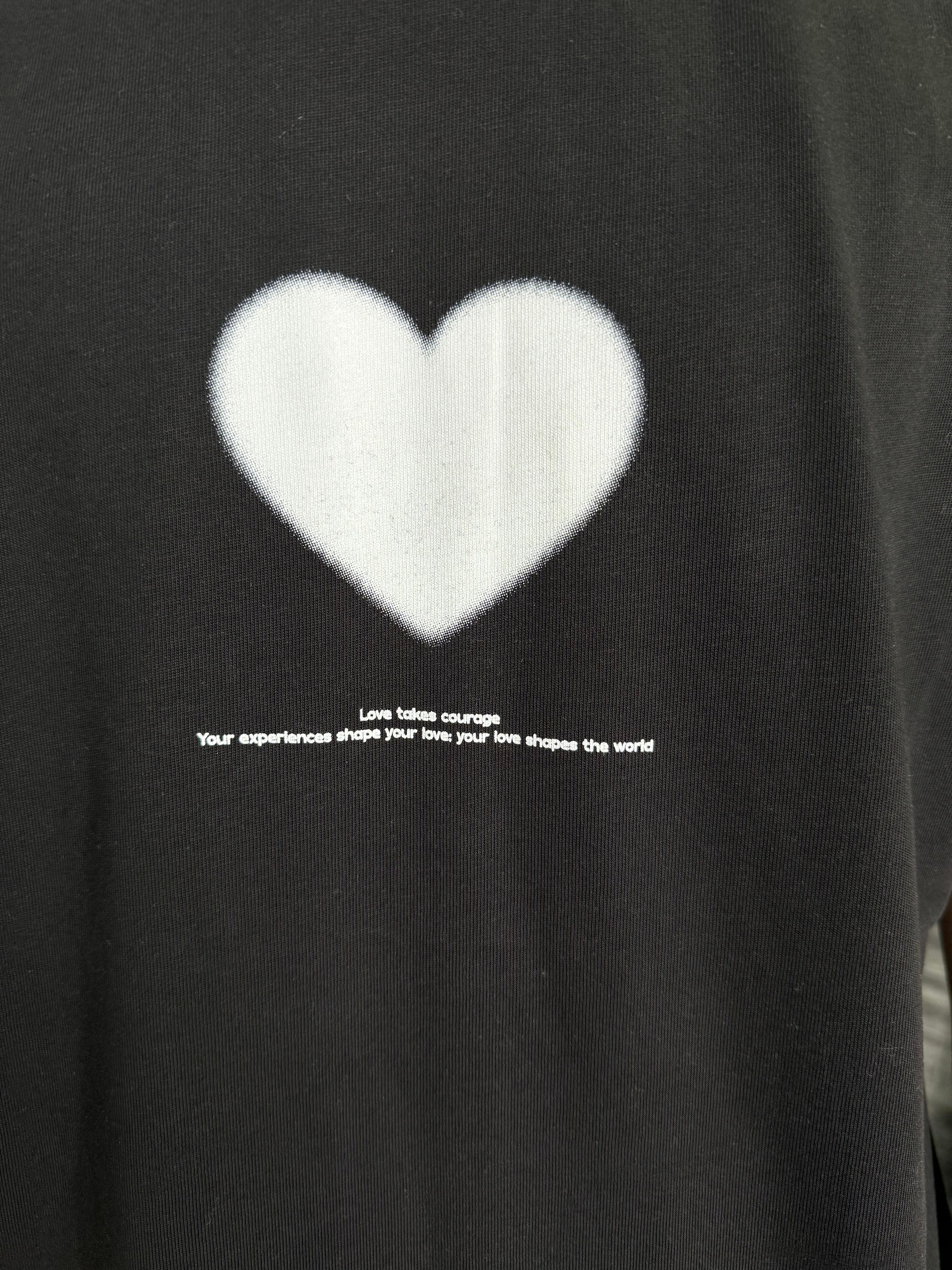 T-shirt Love Cœur noir