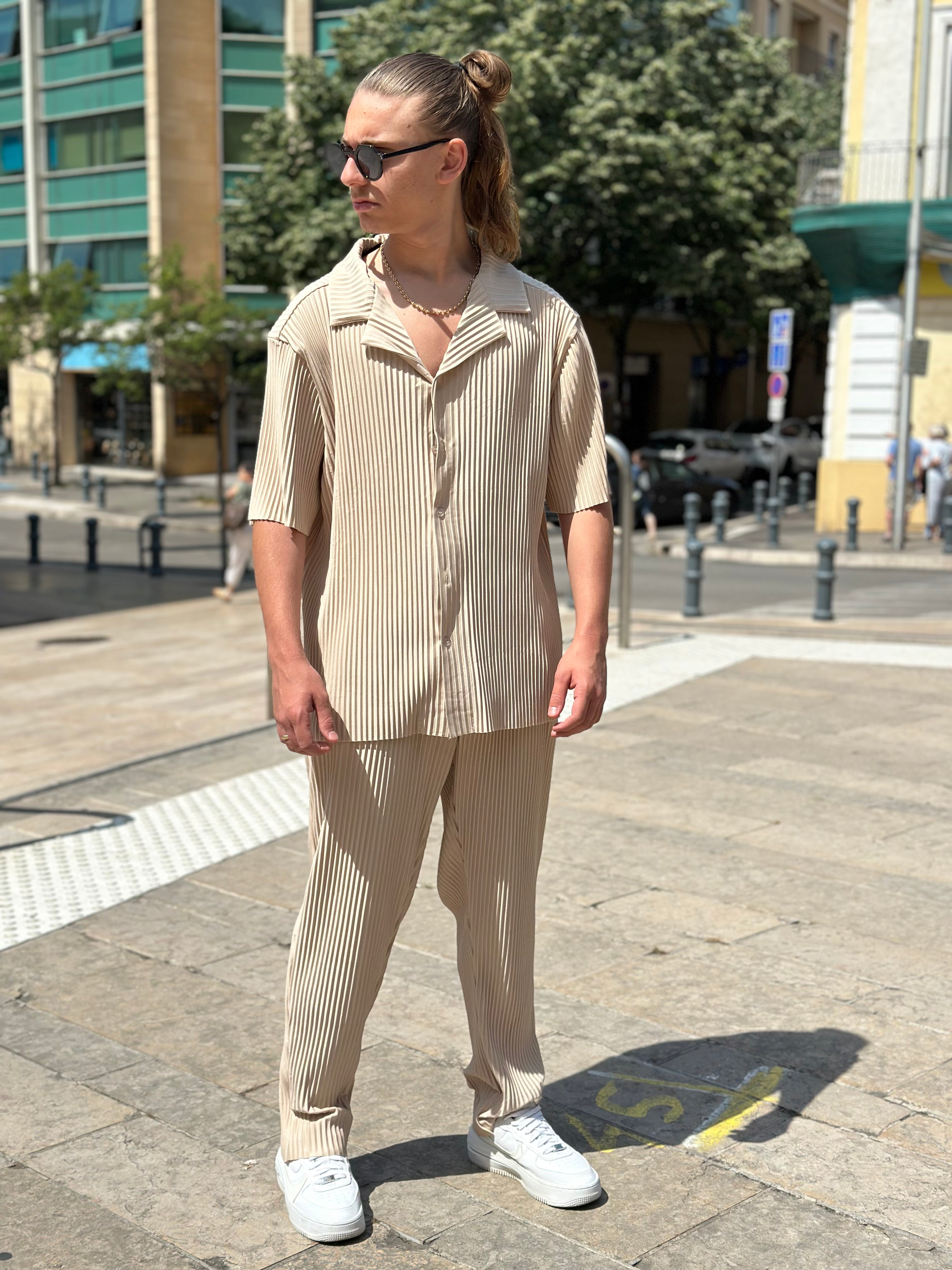 Ensemble Pablo Chemise pantalon oversize beige