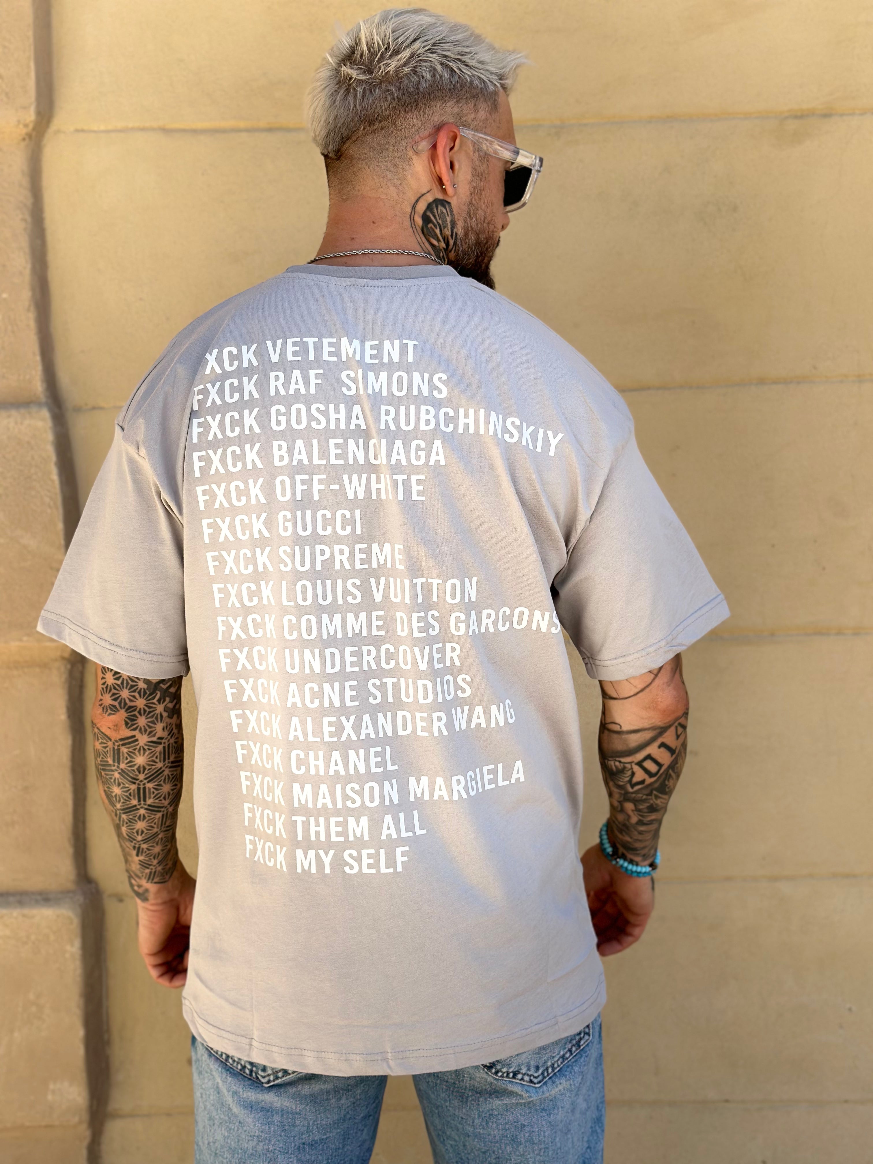 Aarhon - Beige t shirt Fuck the brands