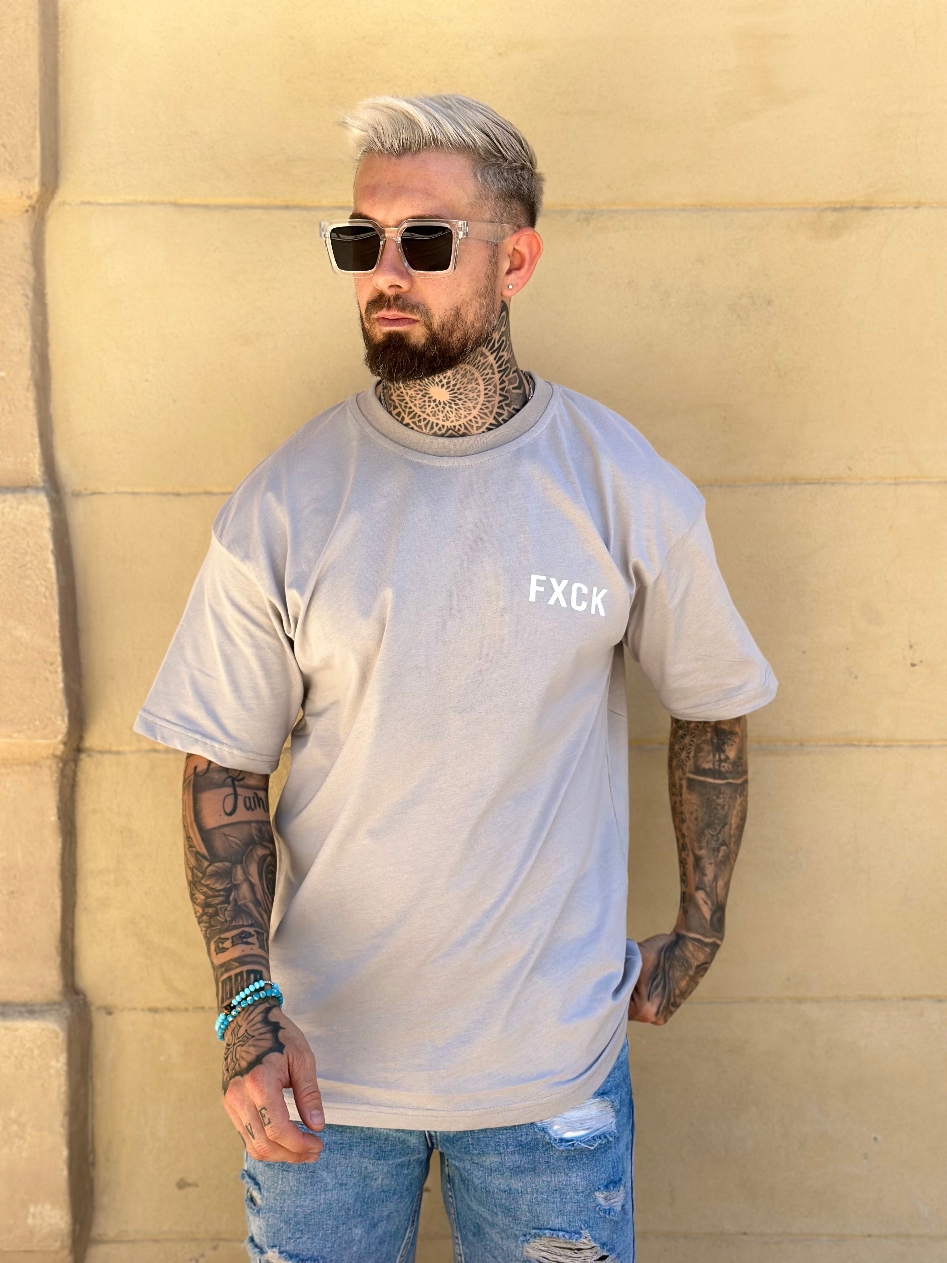 Aarhon - Beige t shirt Fuck the brands