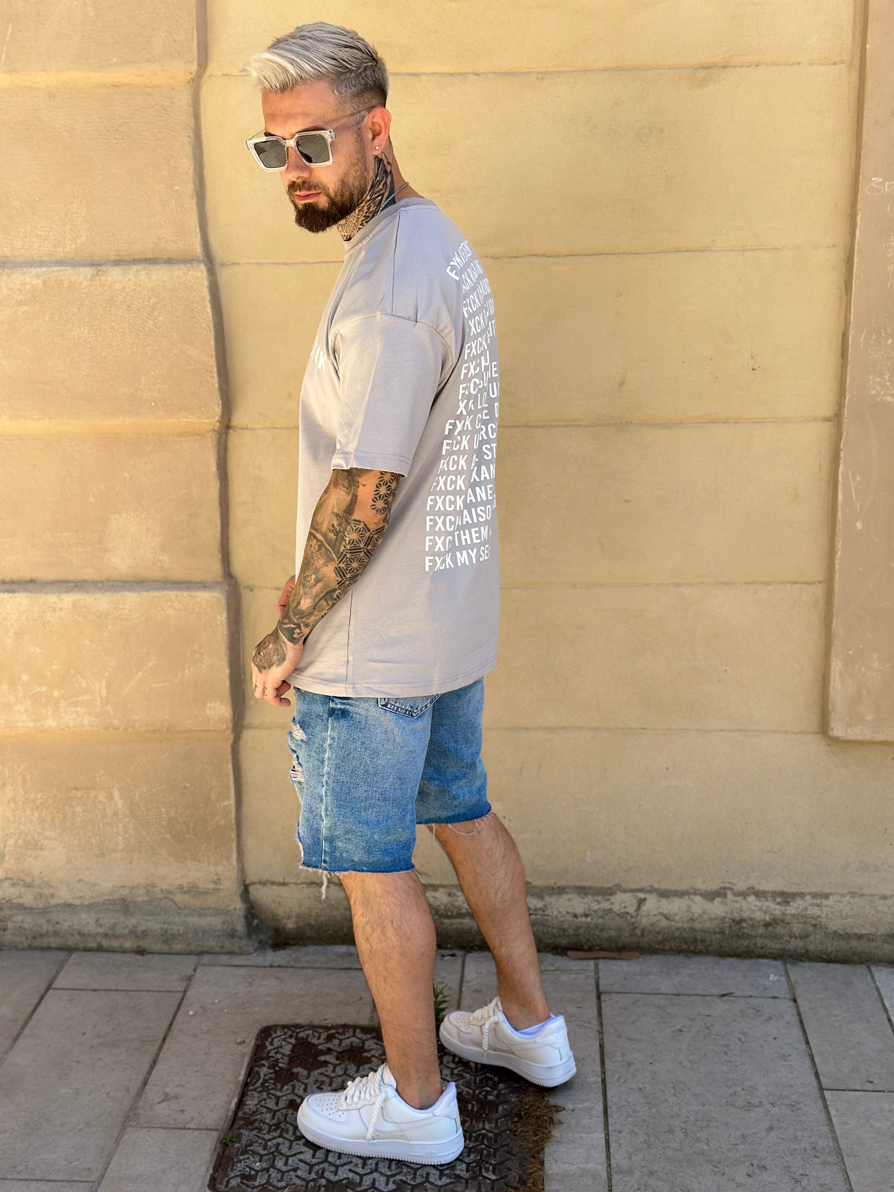 Aarhon - Beige t shirt Fuck the brands