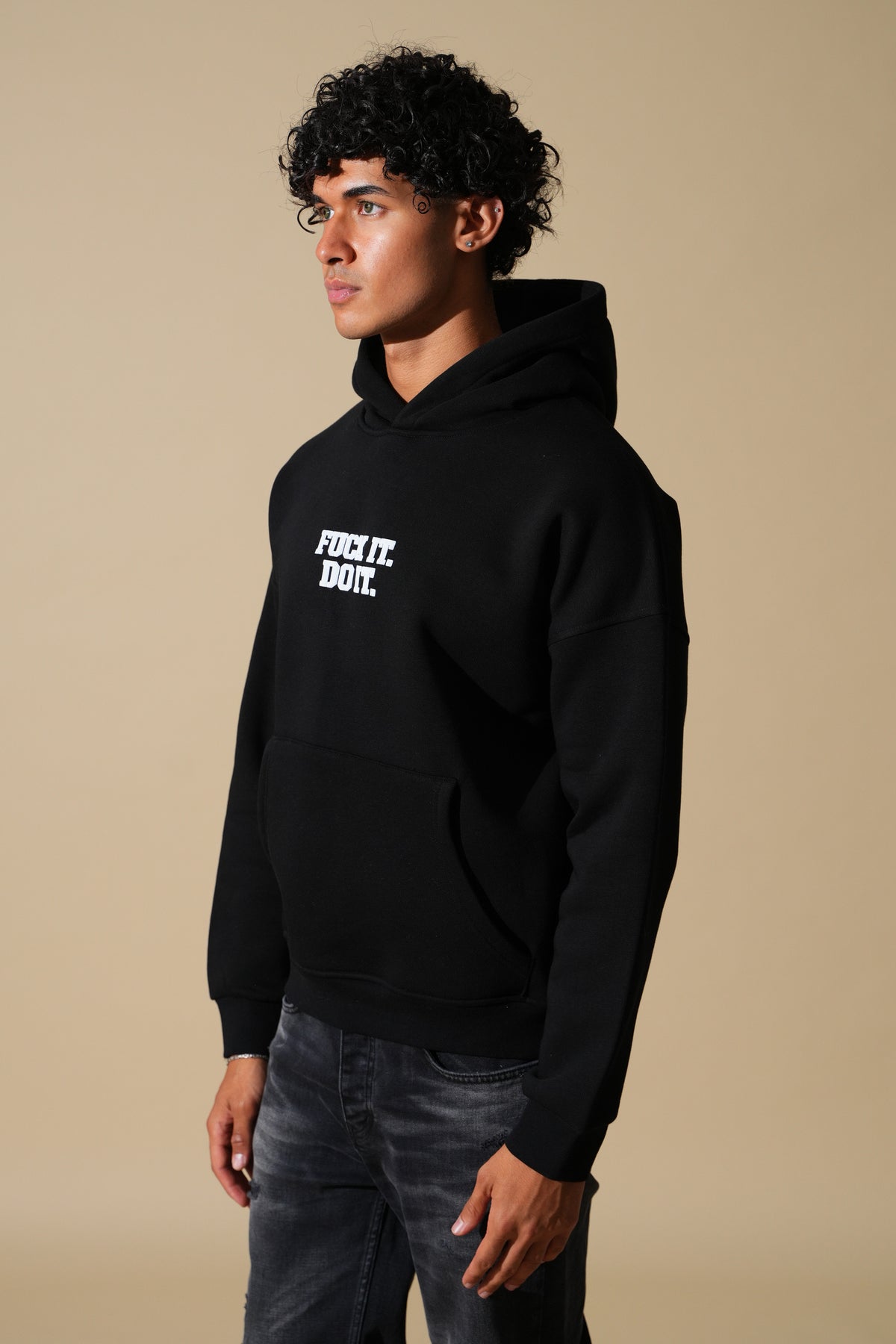Sweat capuche noir Fuck it Do It