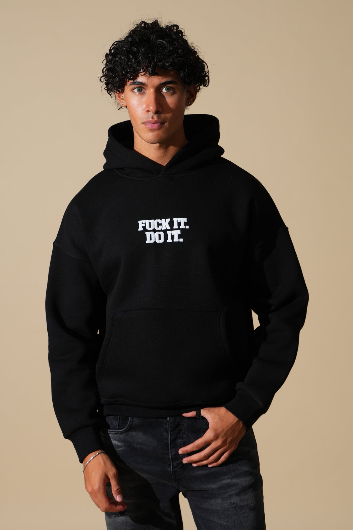Sweat capuche noir Fuck it Do It