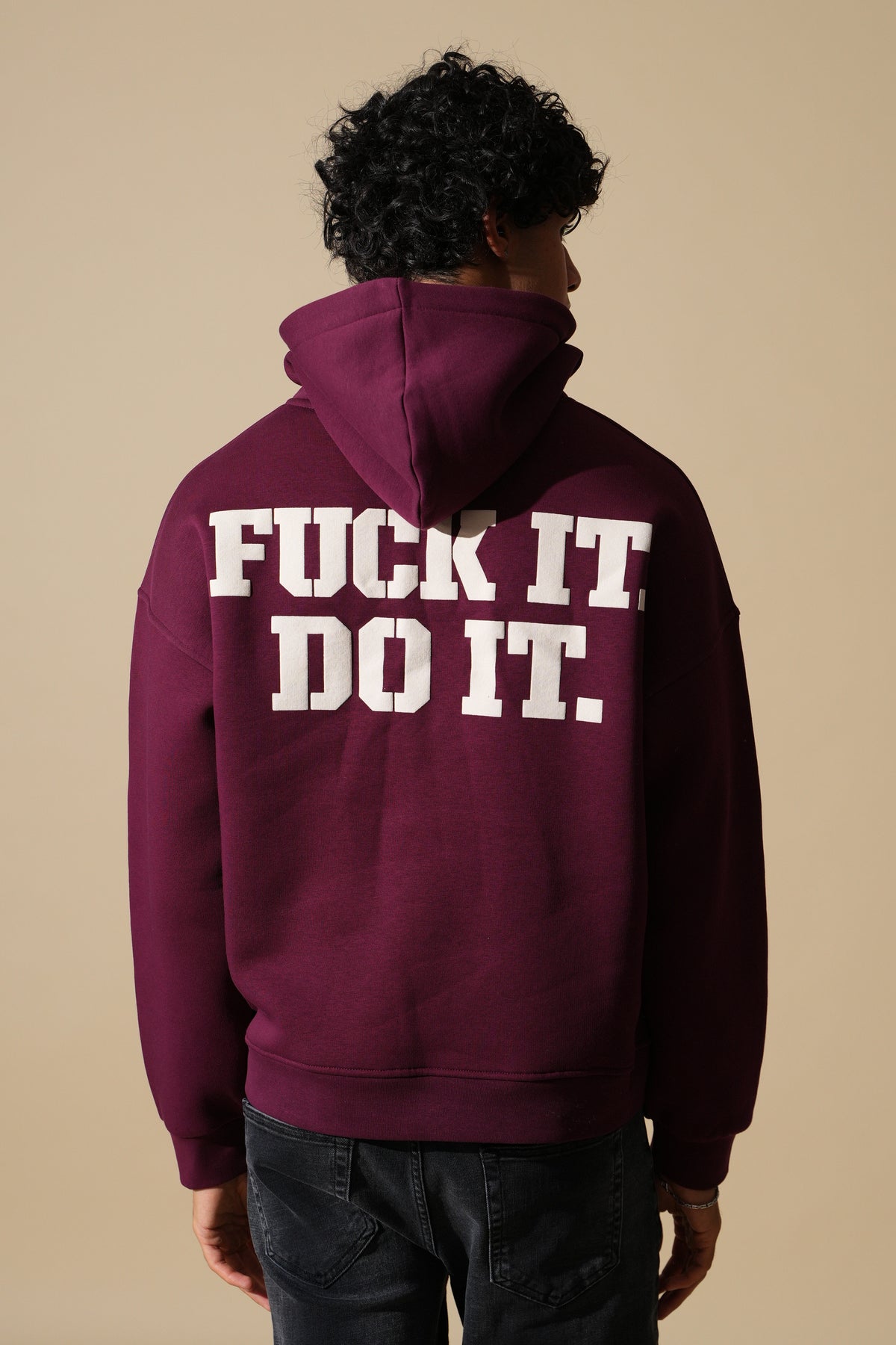 Sweat capuche bordeaux Fuck it Do It