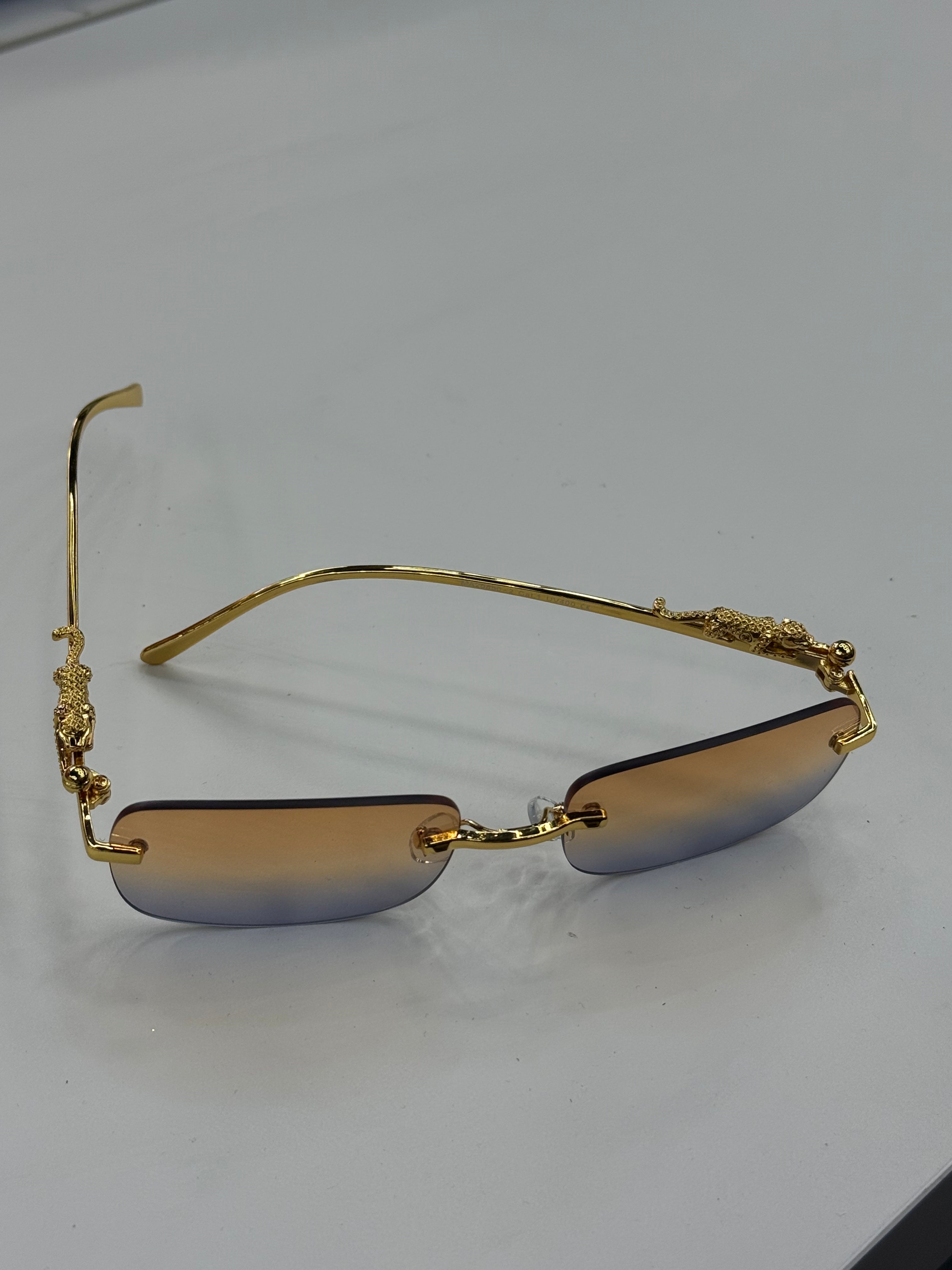 Lunette - Ninho jaguar - orange dégradée bleu