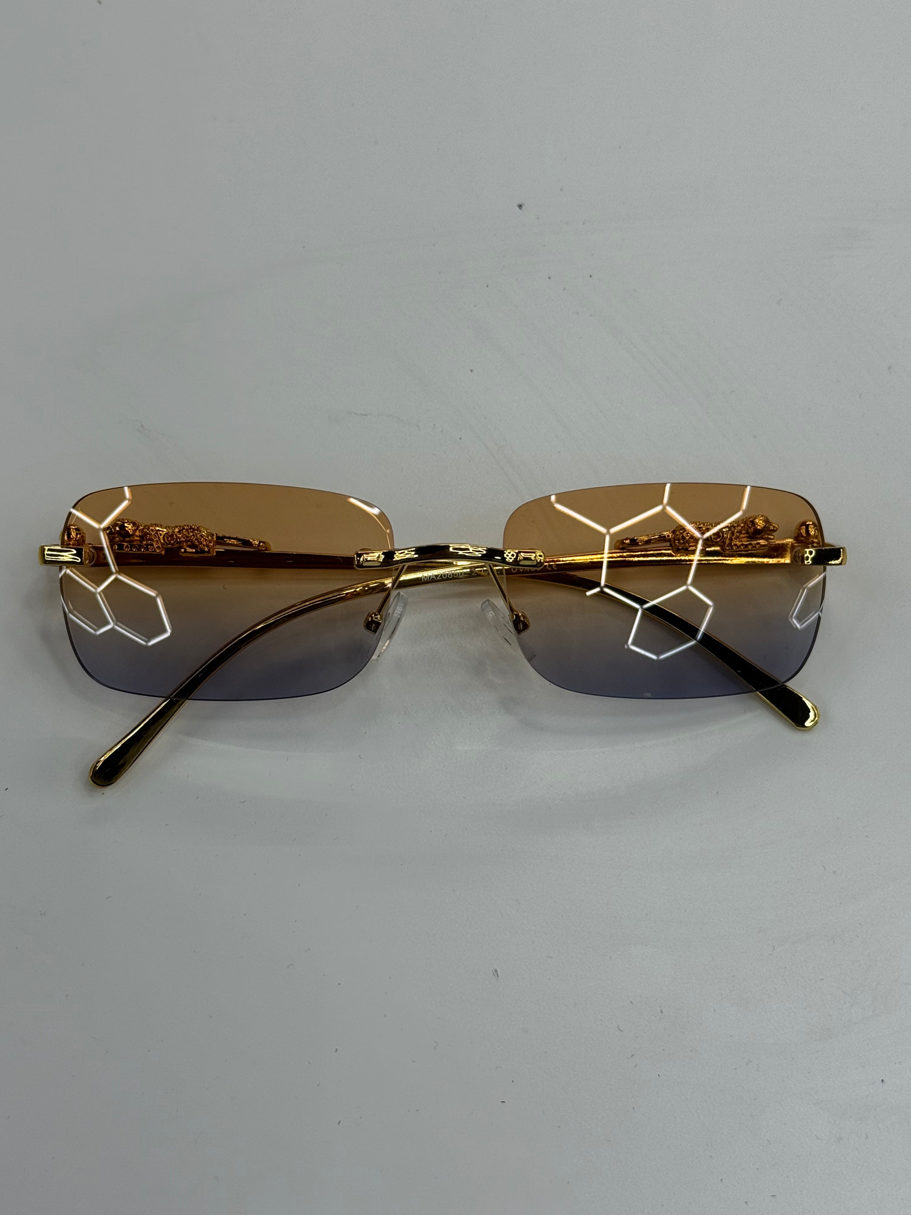 Lunette - Ninho jaguar - orange dégradée bleu