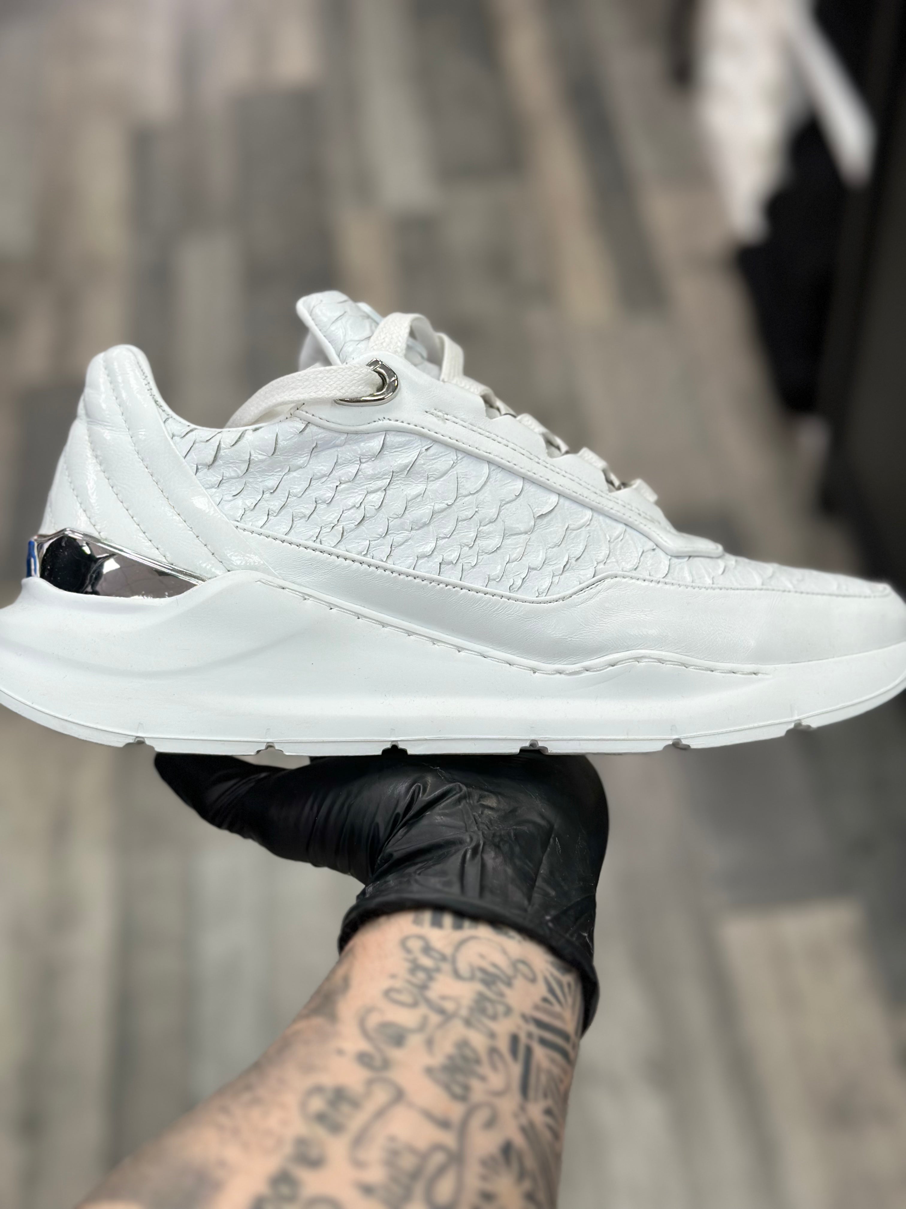 BENJAMIN BERNER - Basket ALPHA RUNNER Python blanc - Stayin