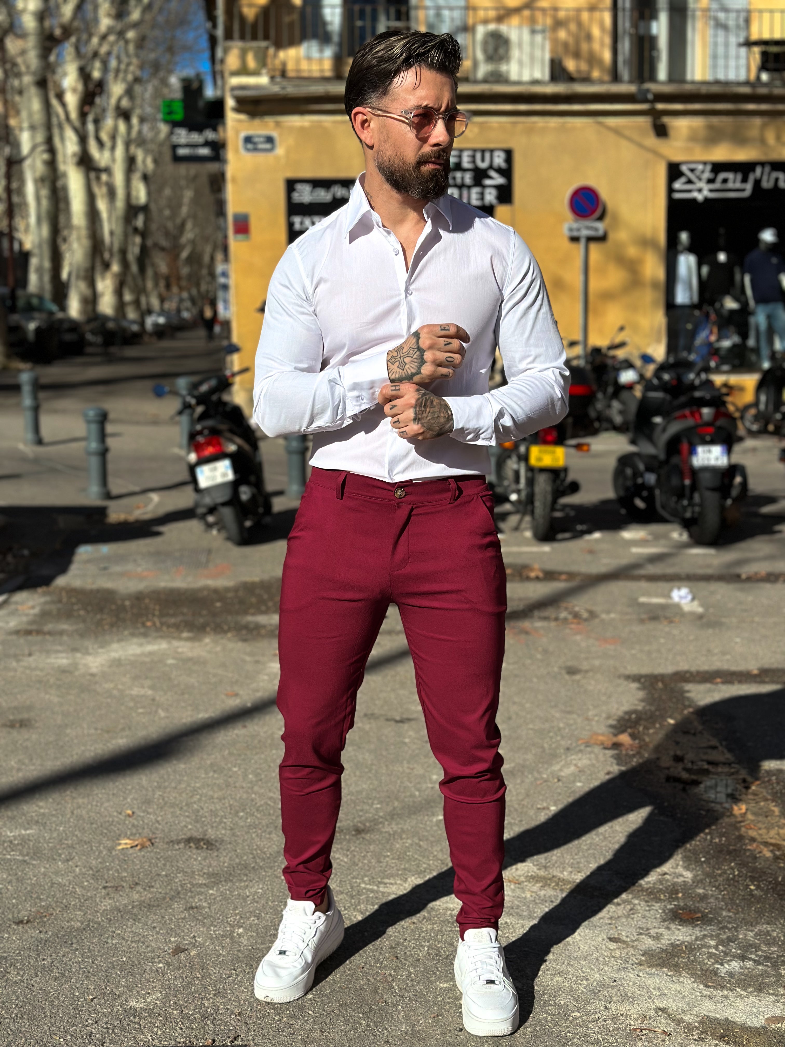 Frilivin - Pantalon cosy bordeaux