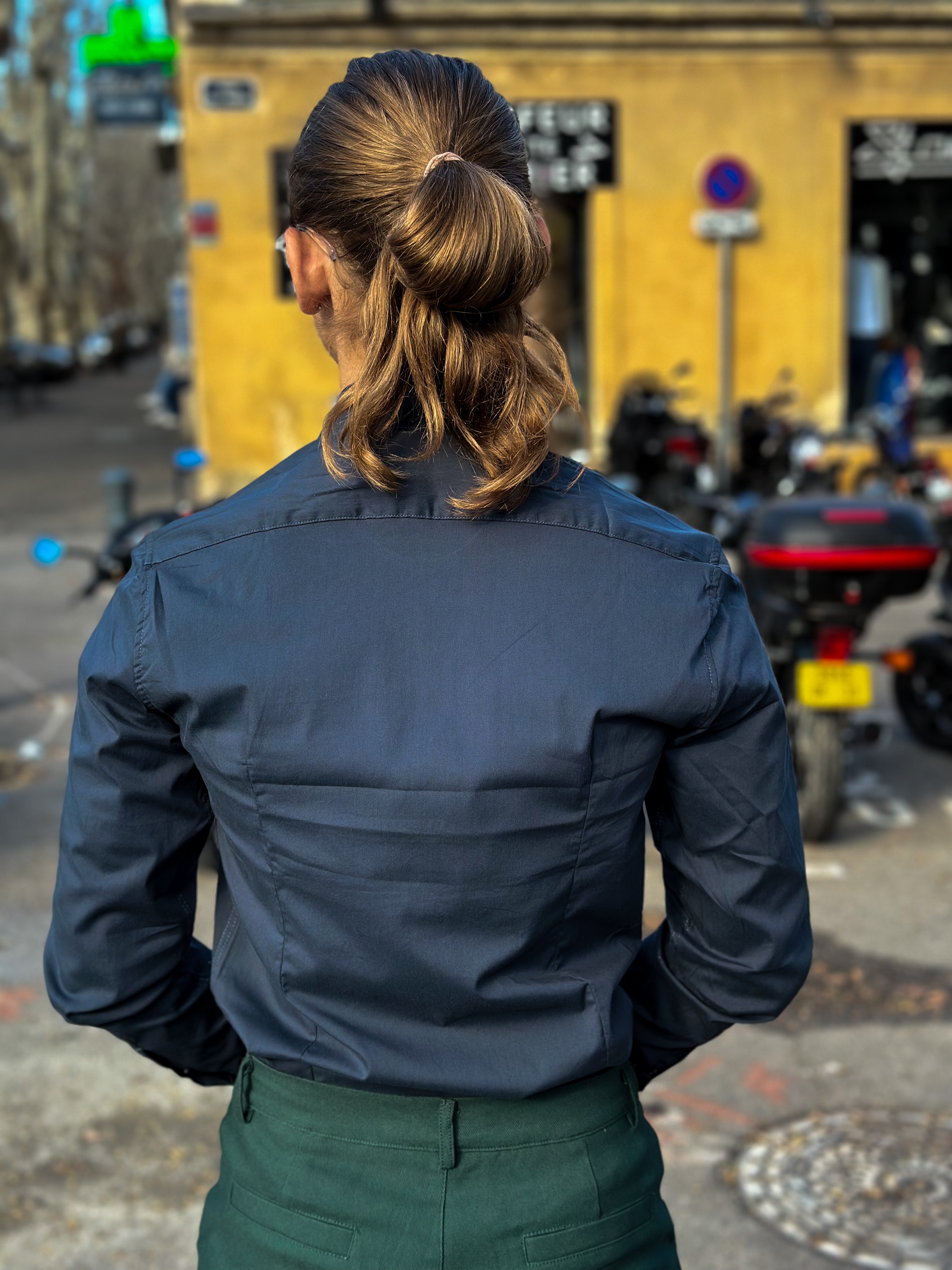 Frilivin - Chemise manche longue cosy bleu marine