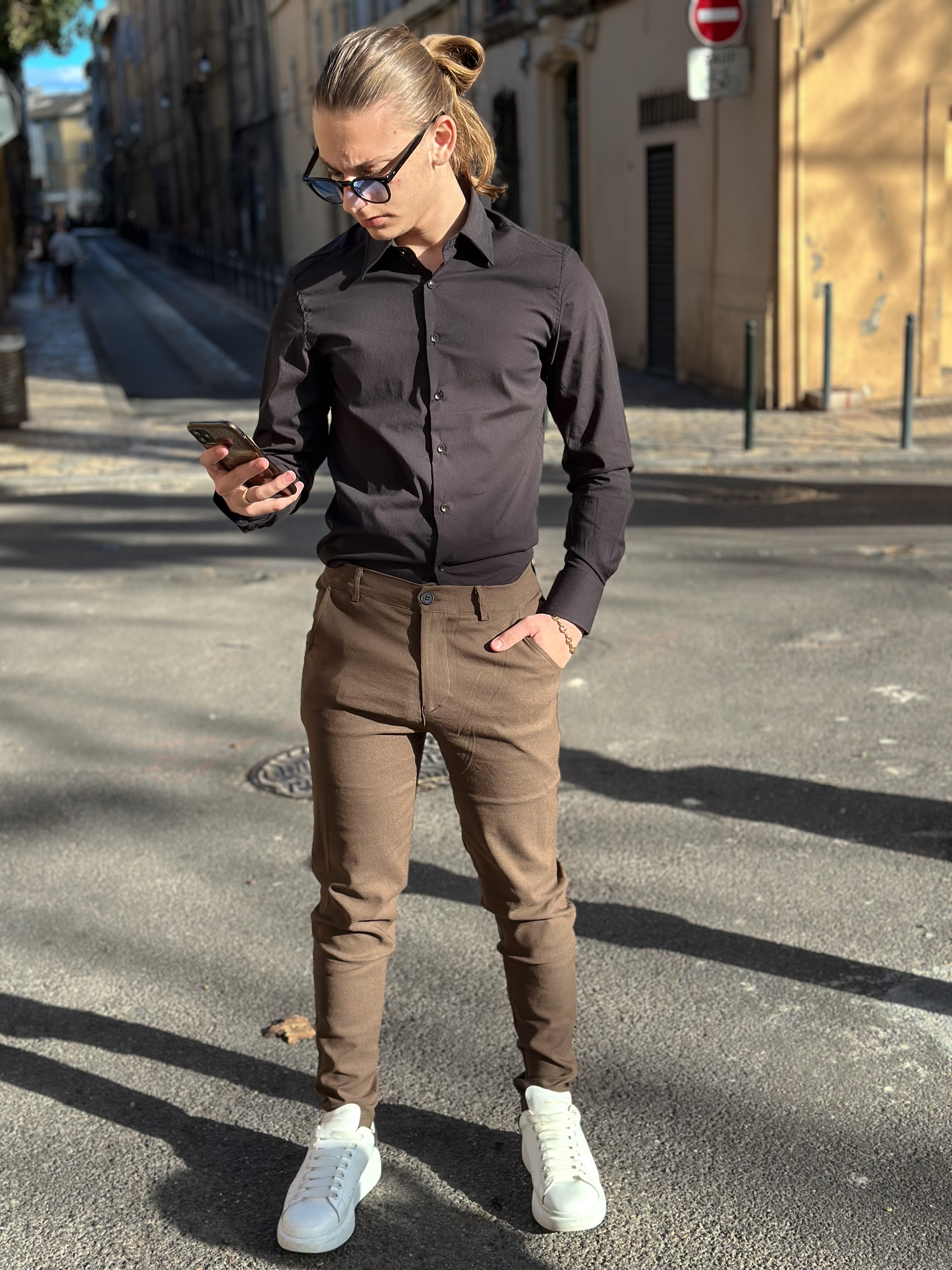 Frilivin - Pantalon cosy Marron