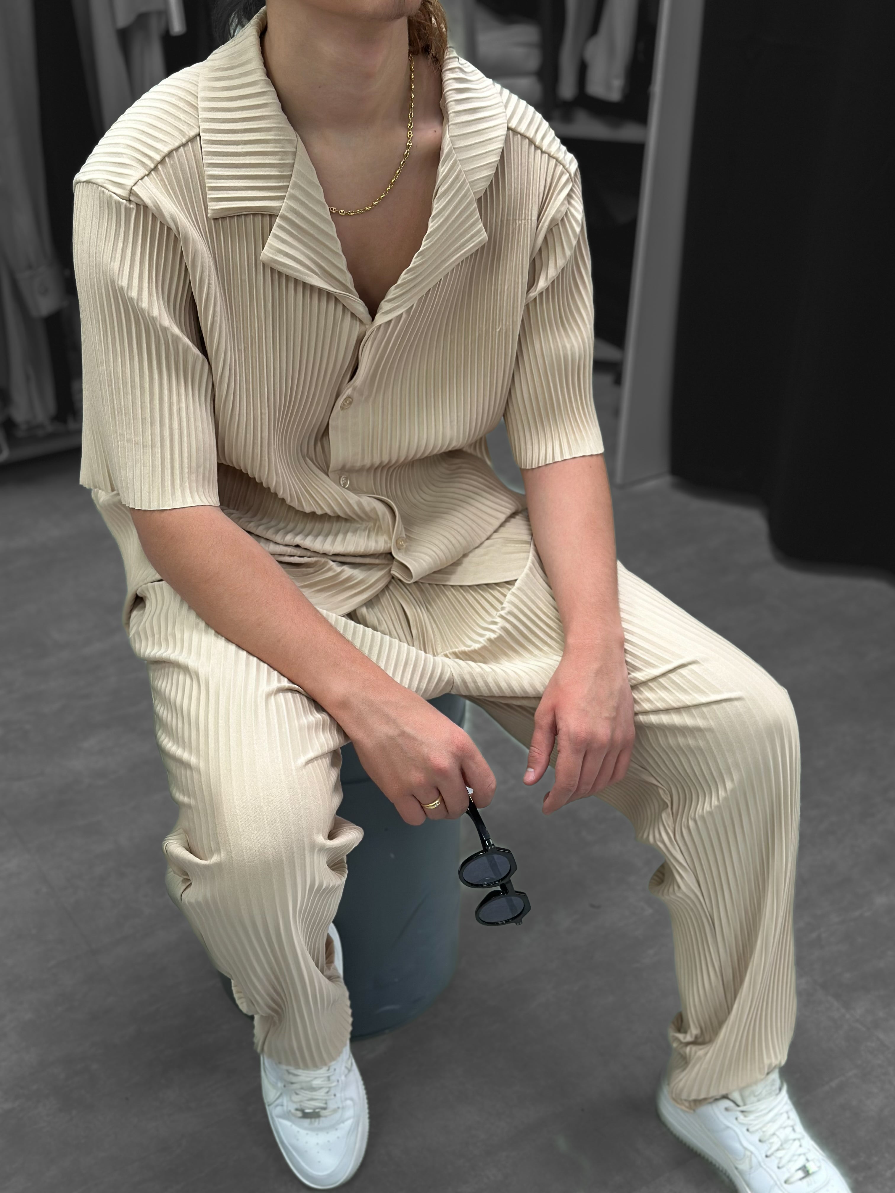 Ensemble Pablo Chemise pantalon oversize beige