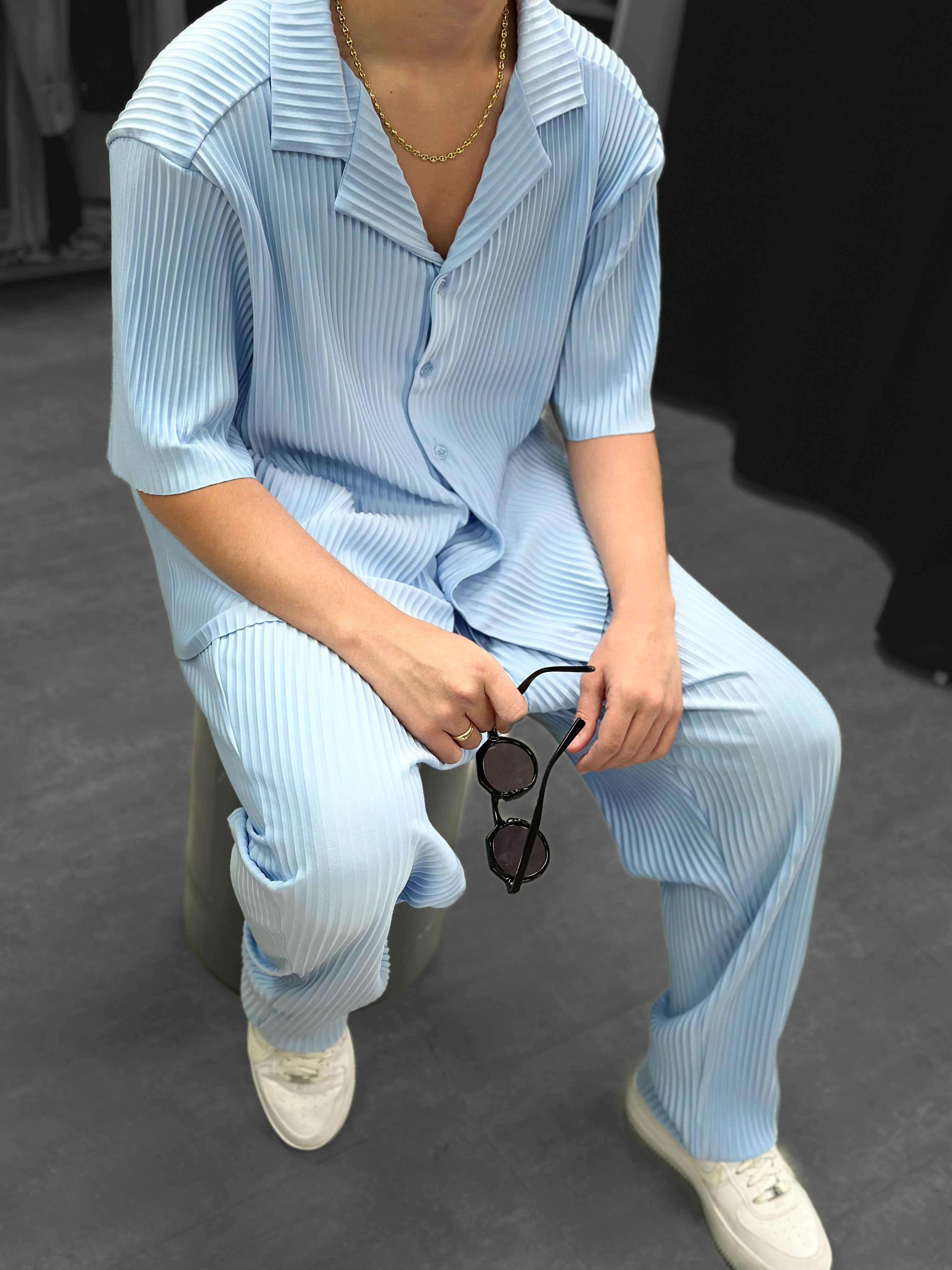 Ensemble Pablo Chemise pantalon Oversize Bleu