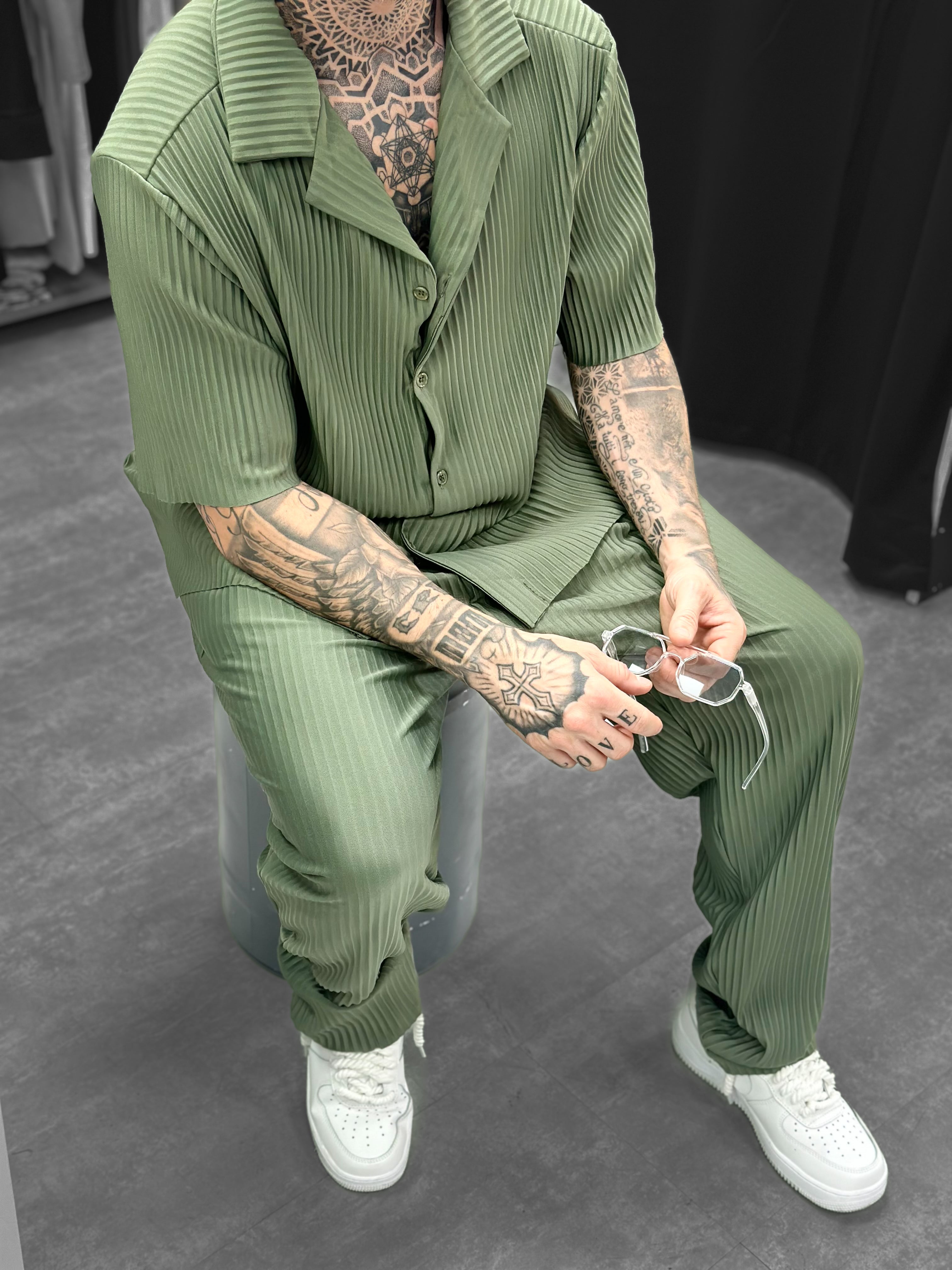 Ensemble Pablo Chemise pantalon Oversize Kaki