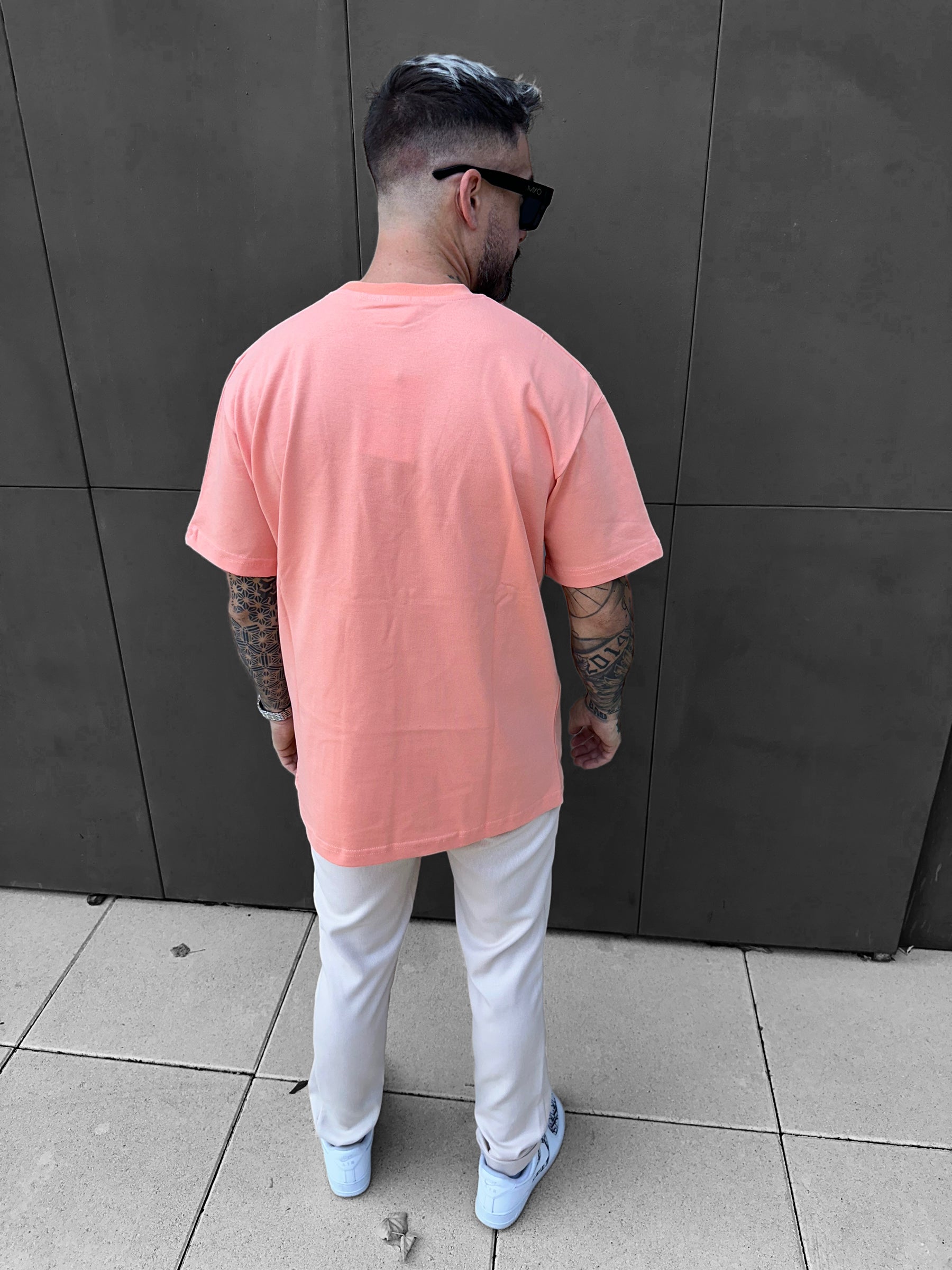 ADJ - T-shirt Saumon coeur Blanc