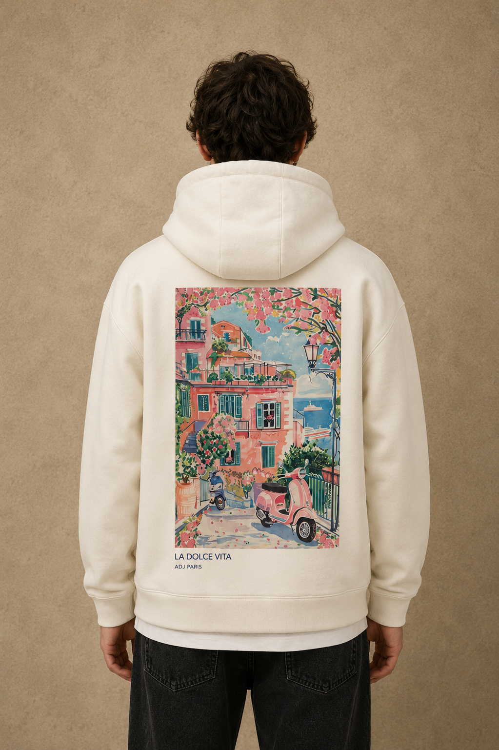 Sweat capuche blanc Dolce Vita
