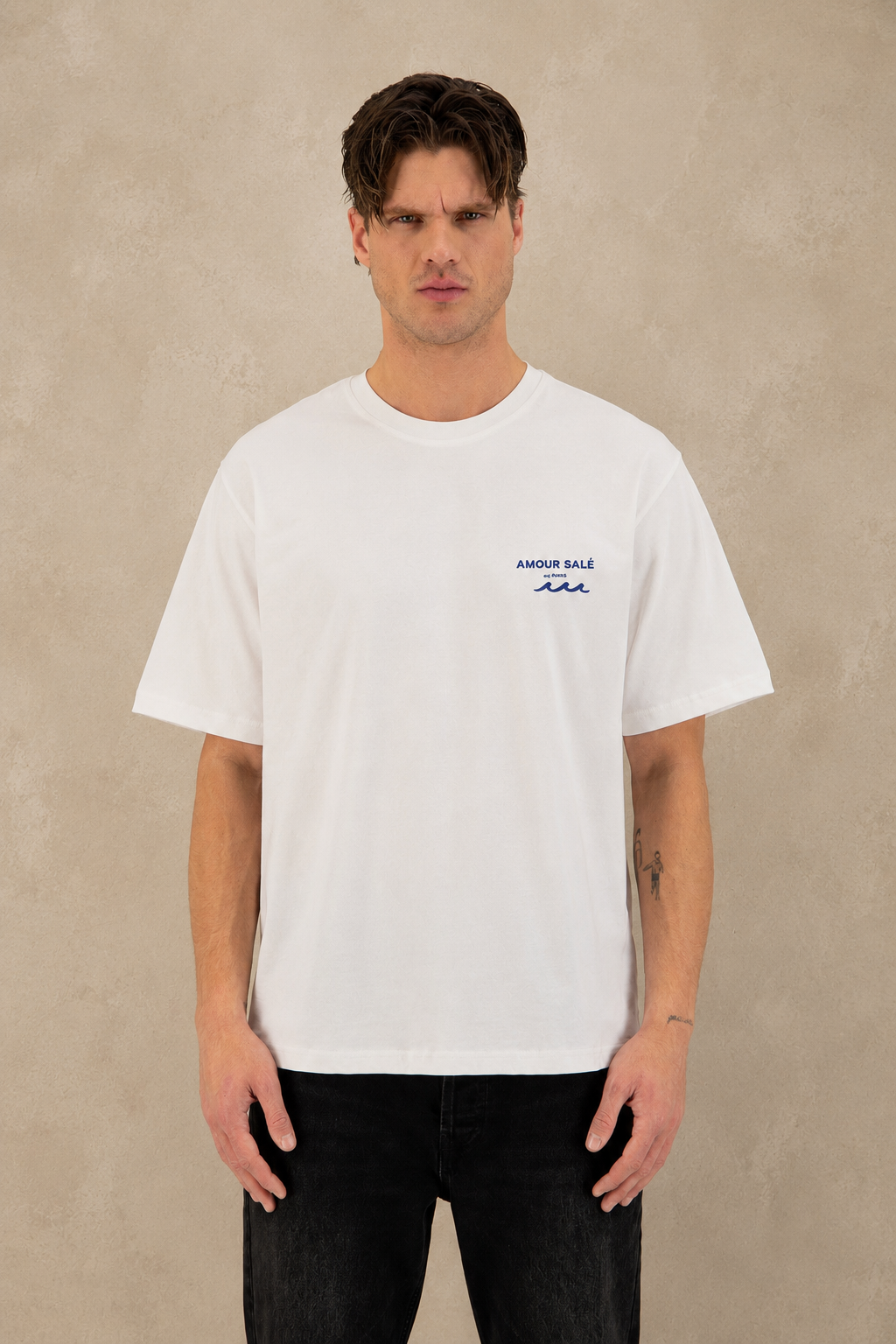 T-Shirt a l’Amour a la mer blanc