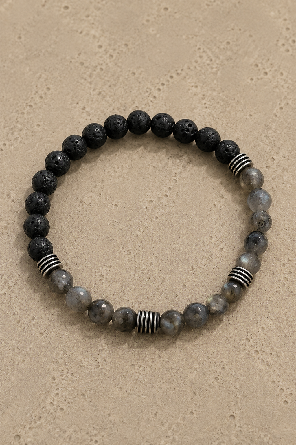Bracelet perles gris / noir
