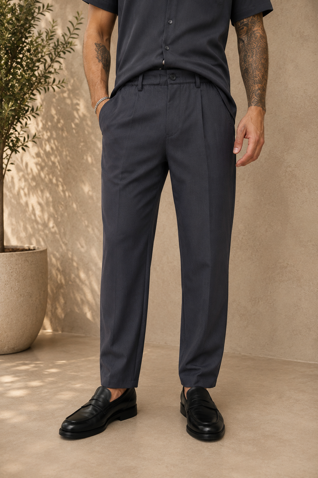 Pantalon large noir