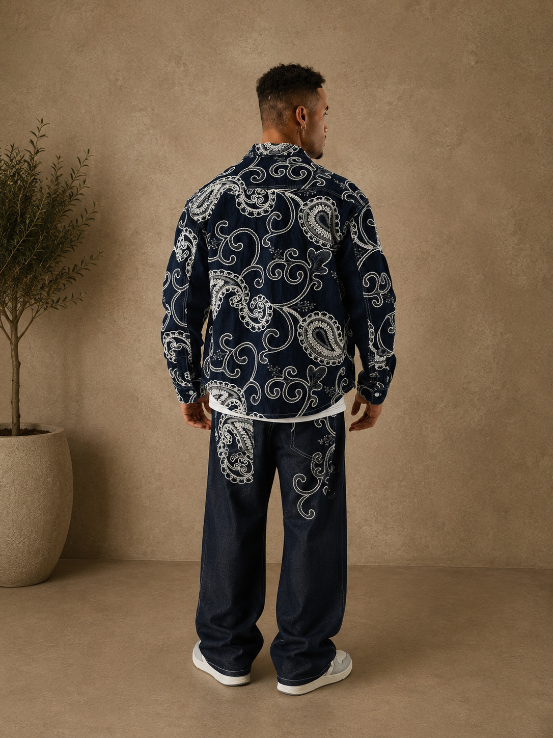 PXP - Veste en jean bandana brodée