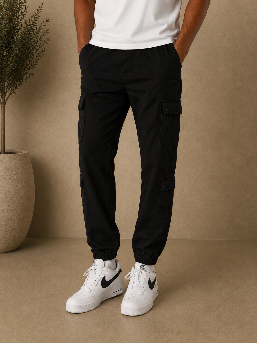 PXP - Pantalon cargo multipoches noir